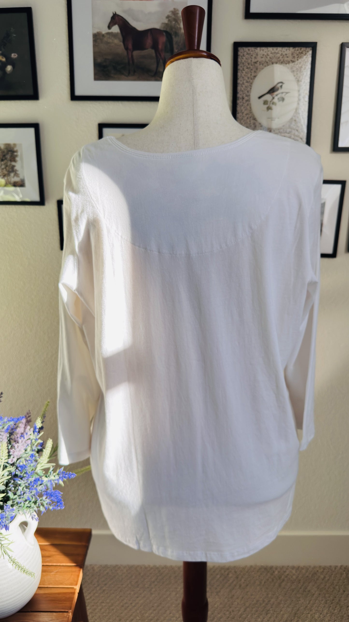 Laura Scott Woman Floral Sequin 3/4 Sleeve Top - Size 1X