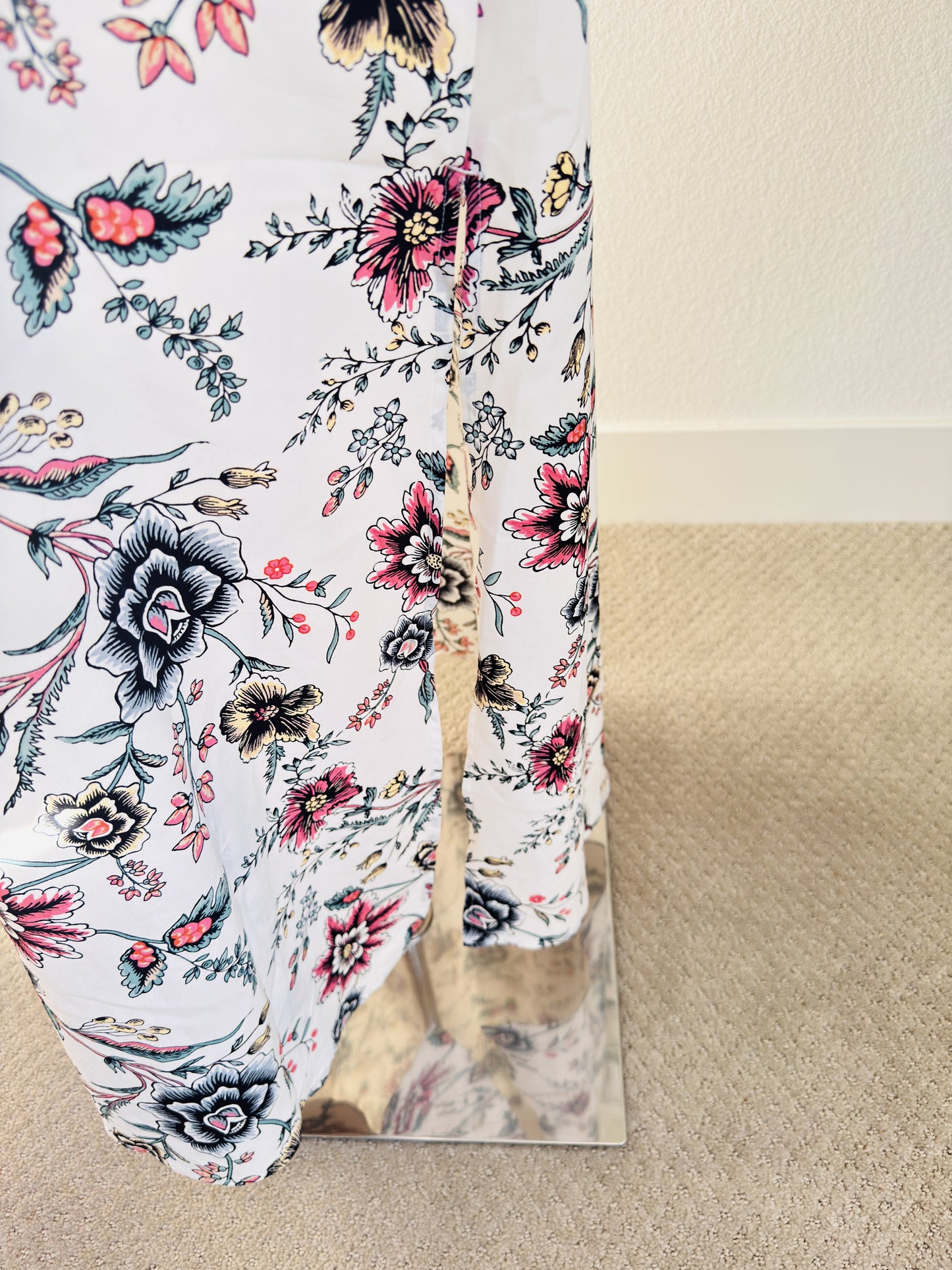 LOFT Floral Spaghetti Strap Wide-Leg Jumpsuit - Size 6