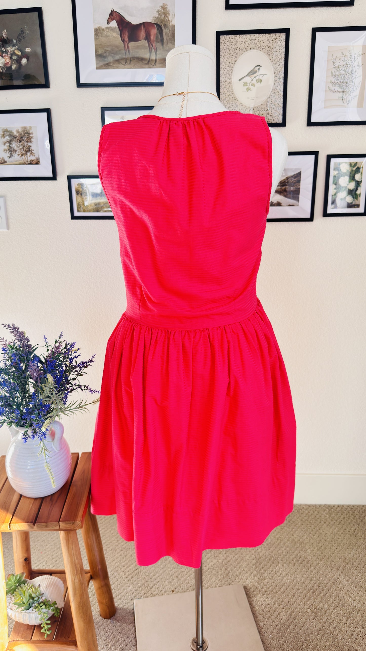 Gap Hot Pink Sleeveless Button-Front Cotton Dress Size 6