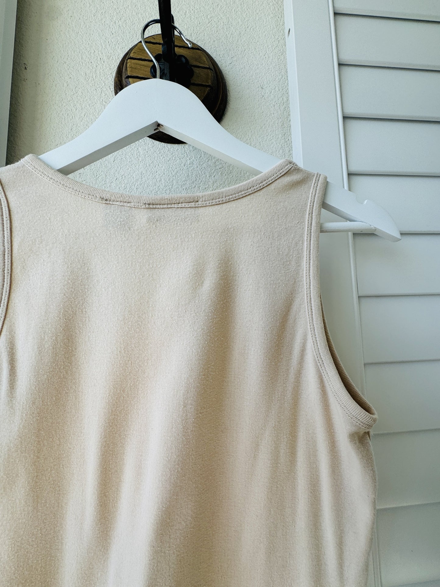 Vintage Limited America Cream Cotton Tank Top - Size S