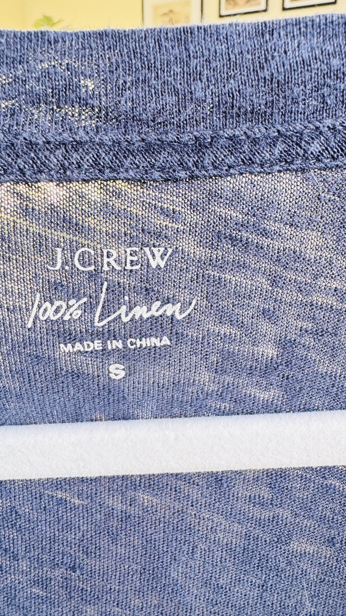J.Crew Navy Blue 100% Linen V-Neck Short Sleeve T-Shirt Size S