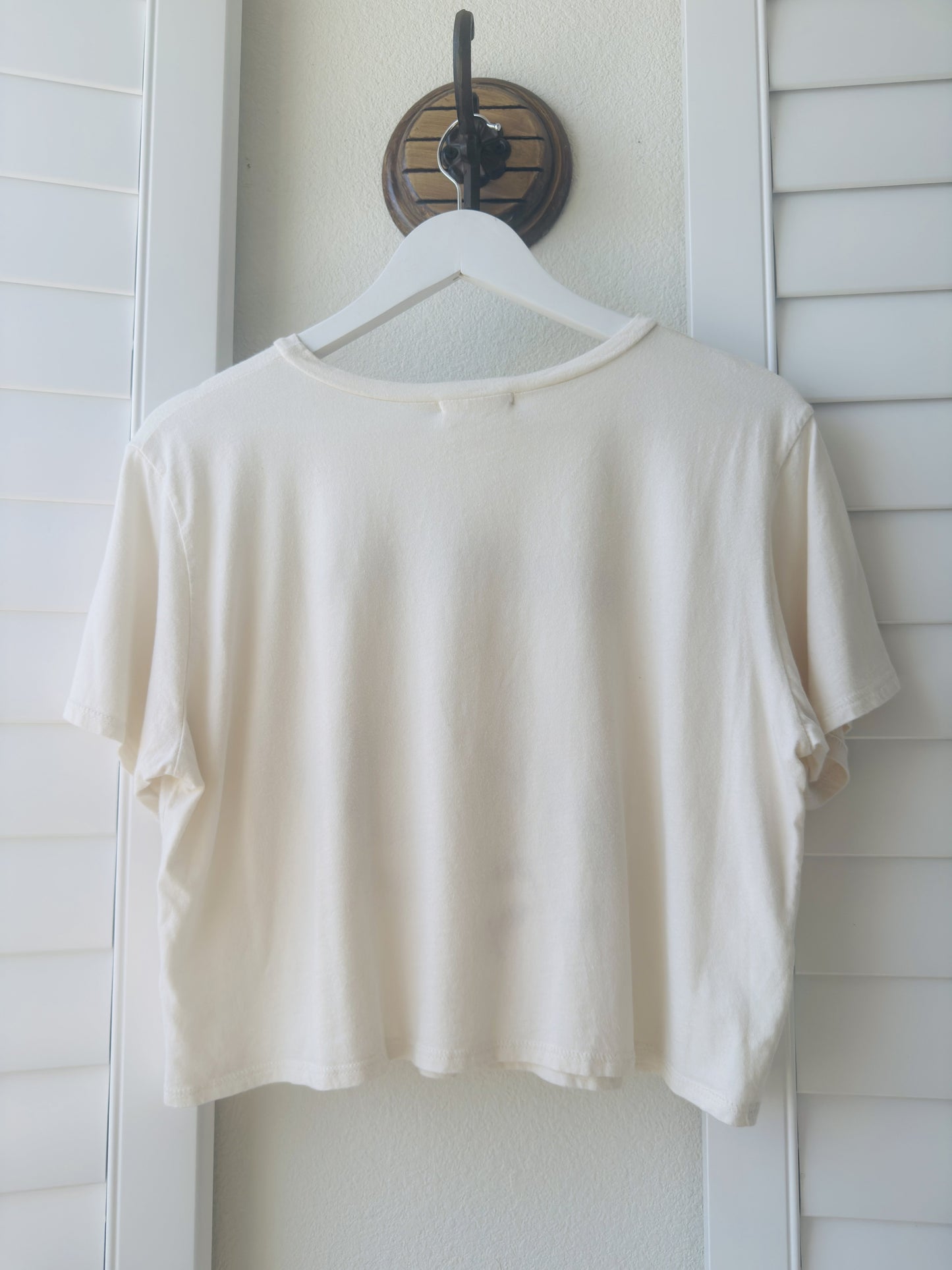 Mccnchild 'Howdy' Dancing Skeletons Graphic Crop Tee - Size L