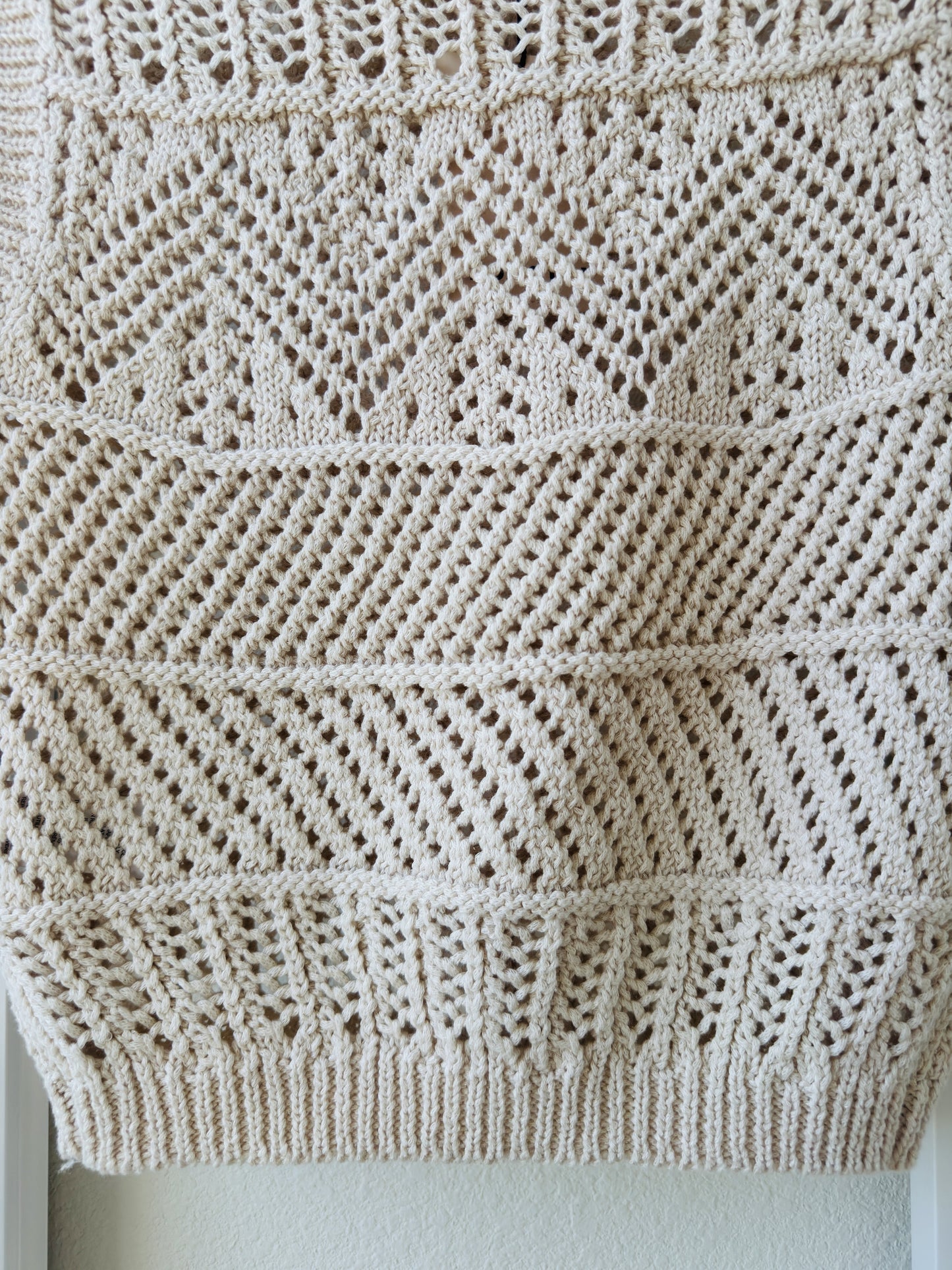 Industry Cream Open Knit Sweater Vest - Size S
