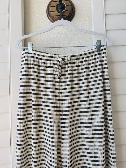 H&M DIVIDED Striped Ribbed Wide-Leg Pants Size S