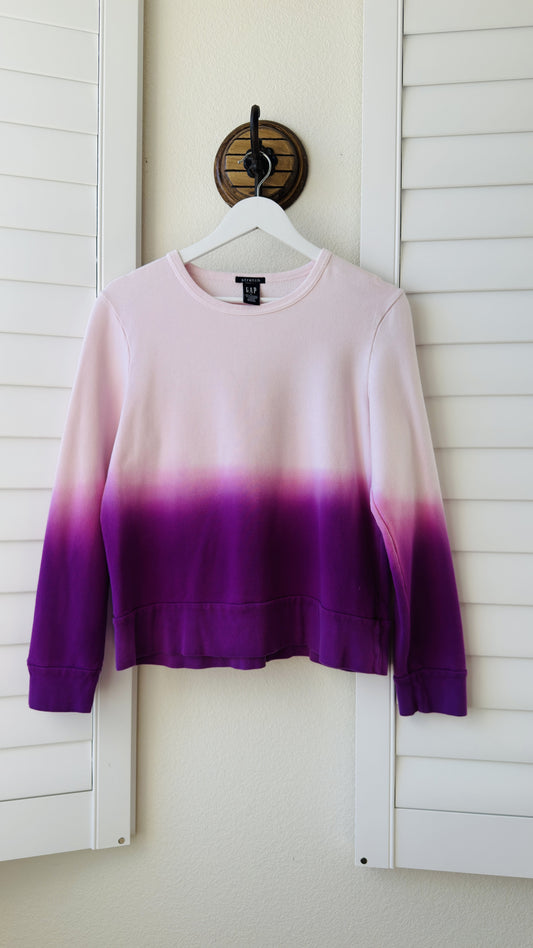 Gap Pink & Purple Ombre Dip Dye Crewneck Sweatshirt Size L