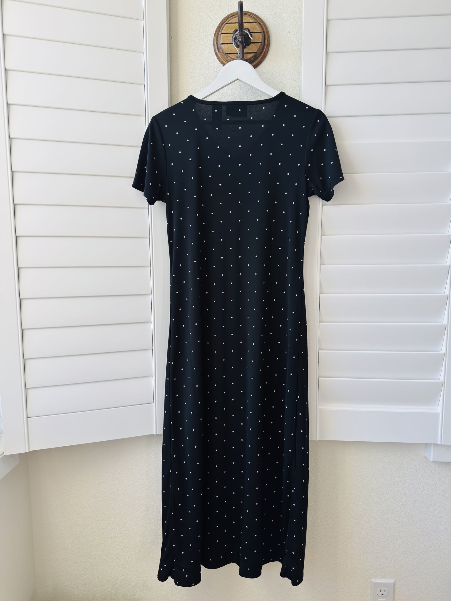 Crazy Horse Polka Dot V-Neck Maxi Dress Size S
