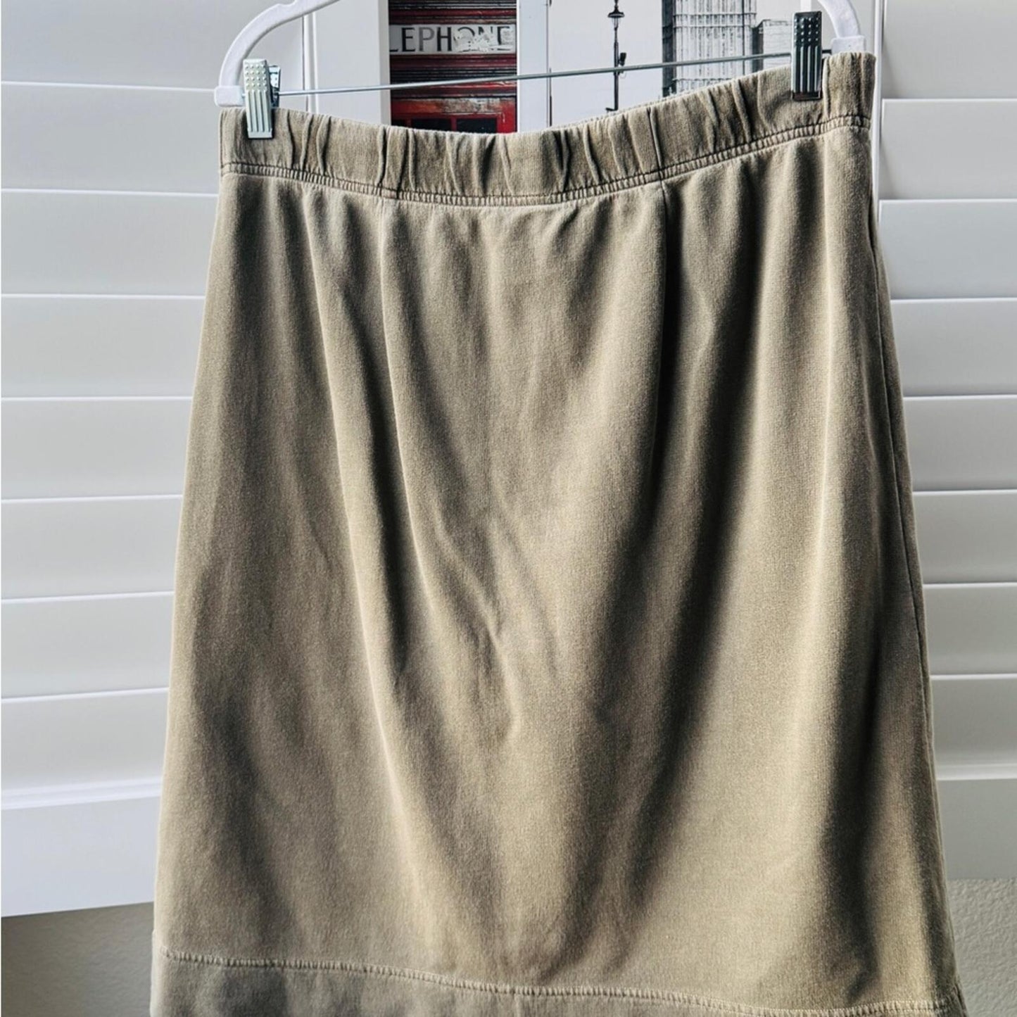 LOFT Olive Green Midi Drawstring Skirt