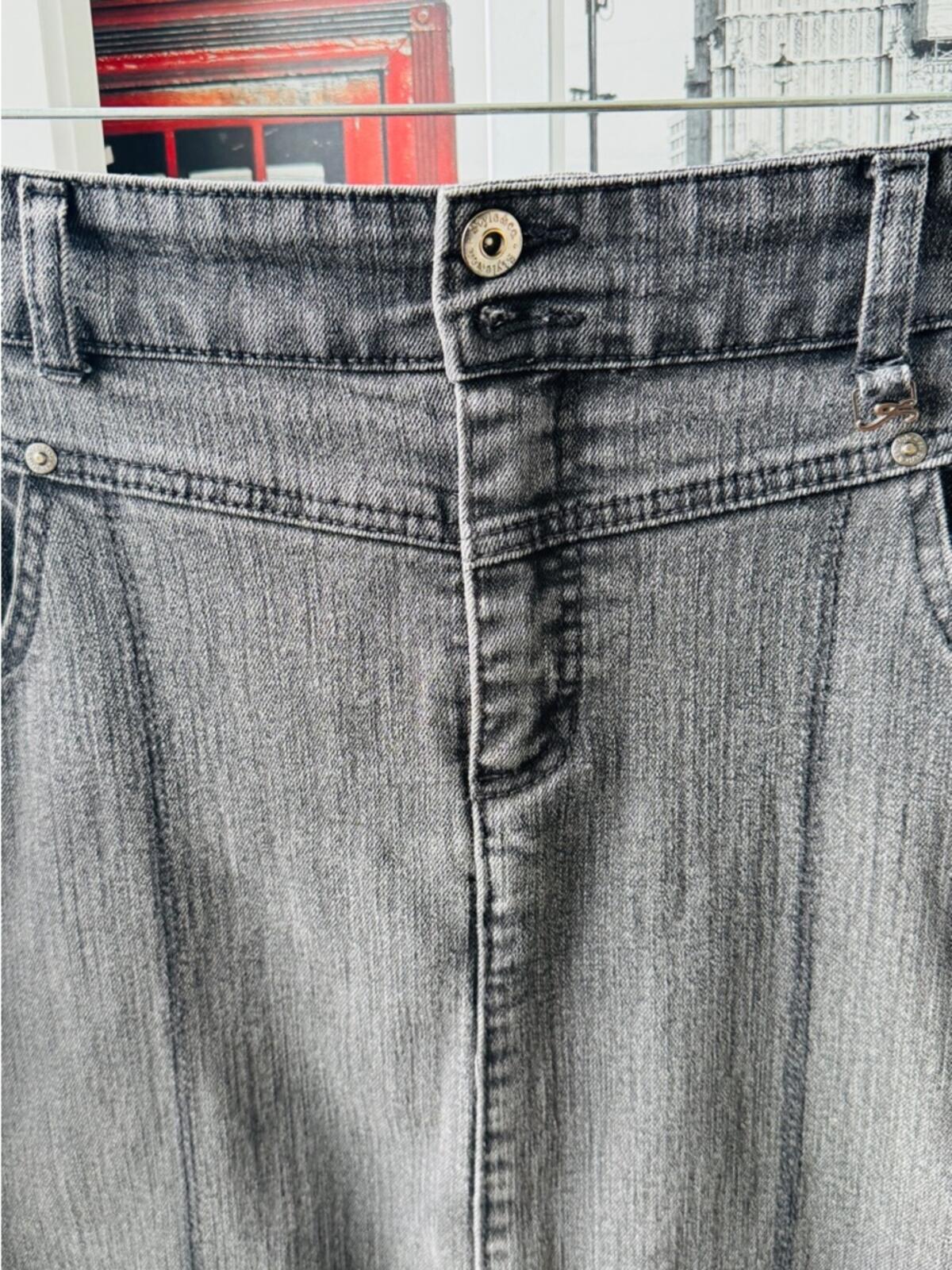Style & Co. Tummy Control. Size 12. Black Denim Midi Pencil Skirt