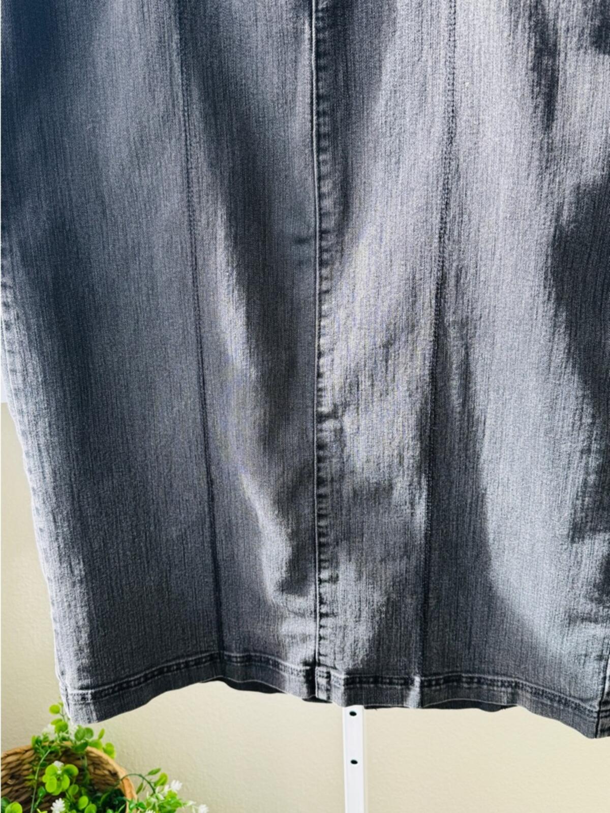 Style & Co. Tummy Control. Size 12. Black Denim Midi Pencil Skirt