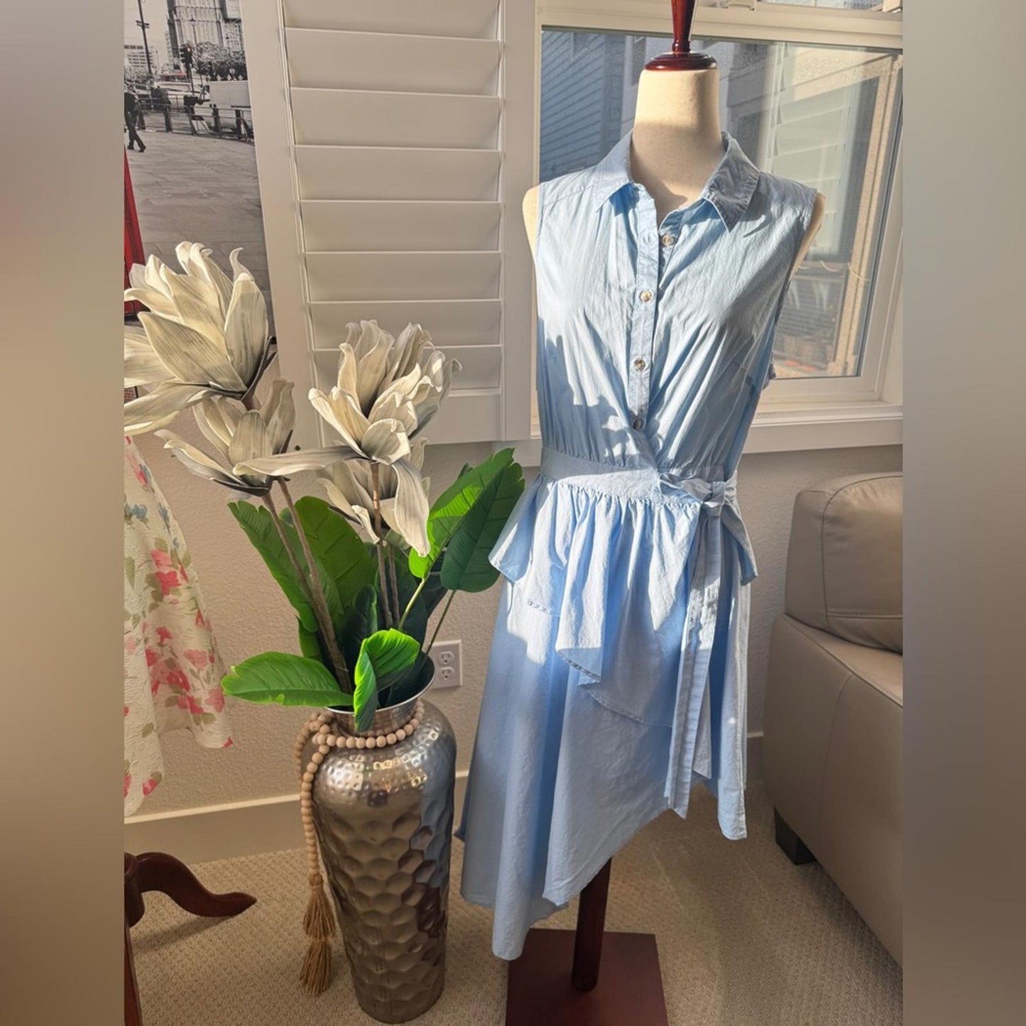 Anthropologie Maeve Blue Striped Dress