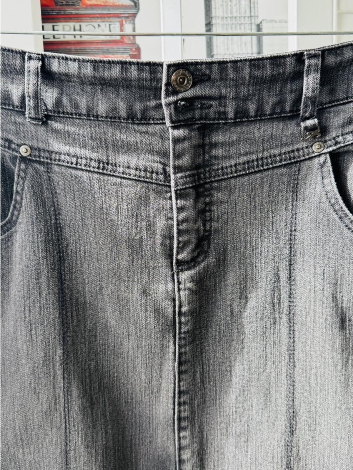 Style & Co. Tummy Control. Size 12. Black Denim Midi Pencil Skirt