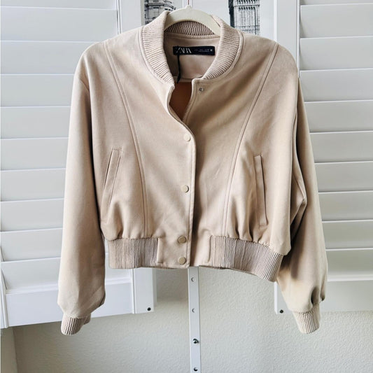 ZARA Beige Bomber Jacket