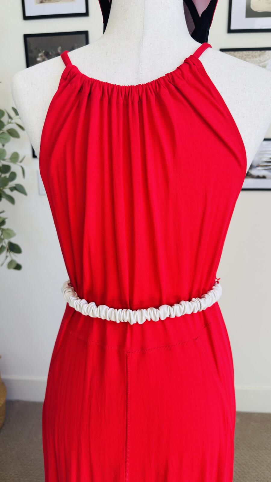Gap Red Halter Neck Viscose Maxi Dress - Size M