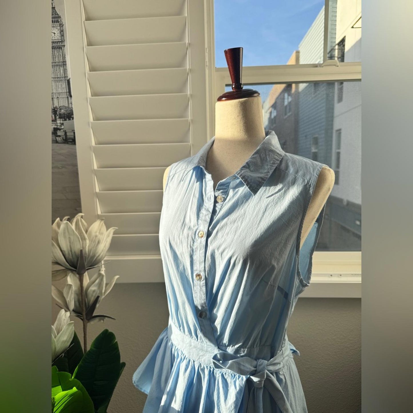 Anthropologie Maeve Blue Striped Dress