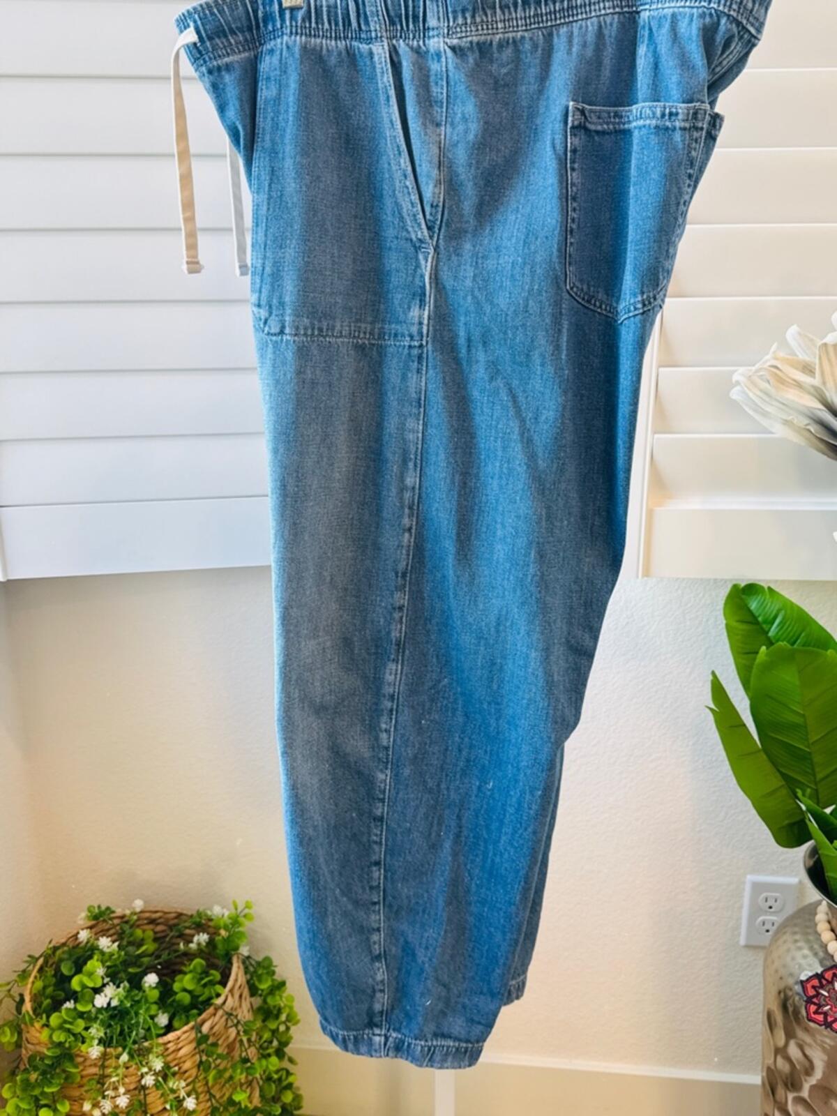 GAP Women’s Light Blue Relaxed Drawstring Jeans. Size XL