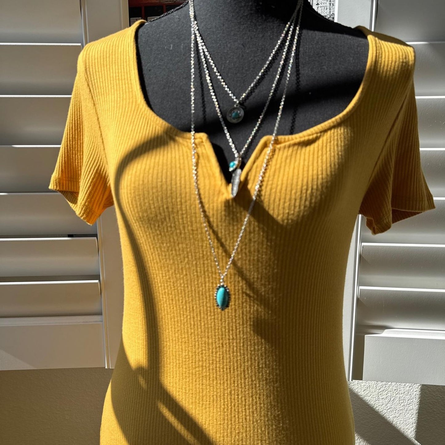 Pull&Bear Mustard Midi Dress. Size M