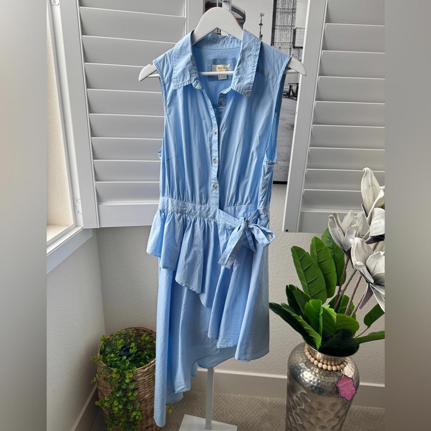 Anthropologie Maeve Blue Striped Dress