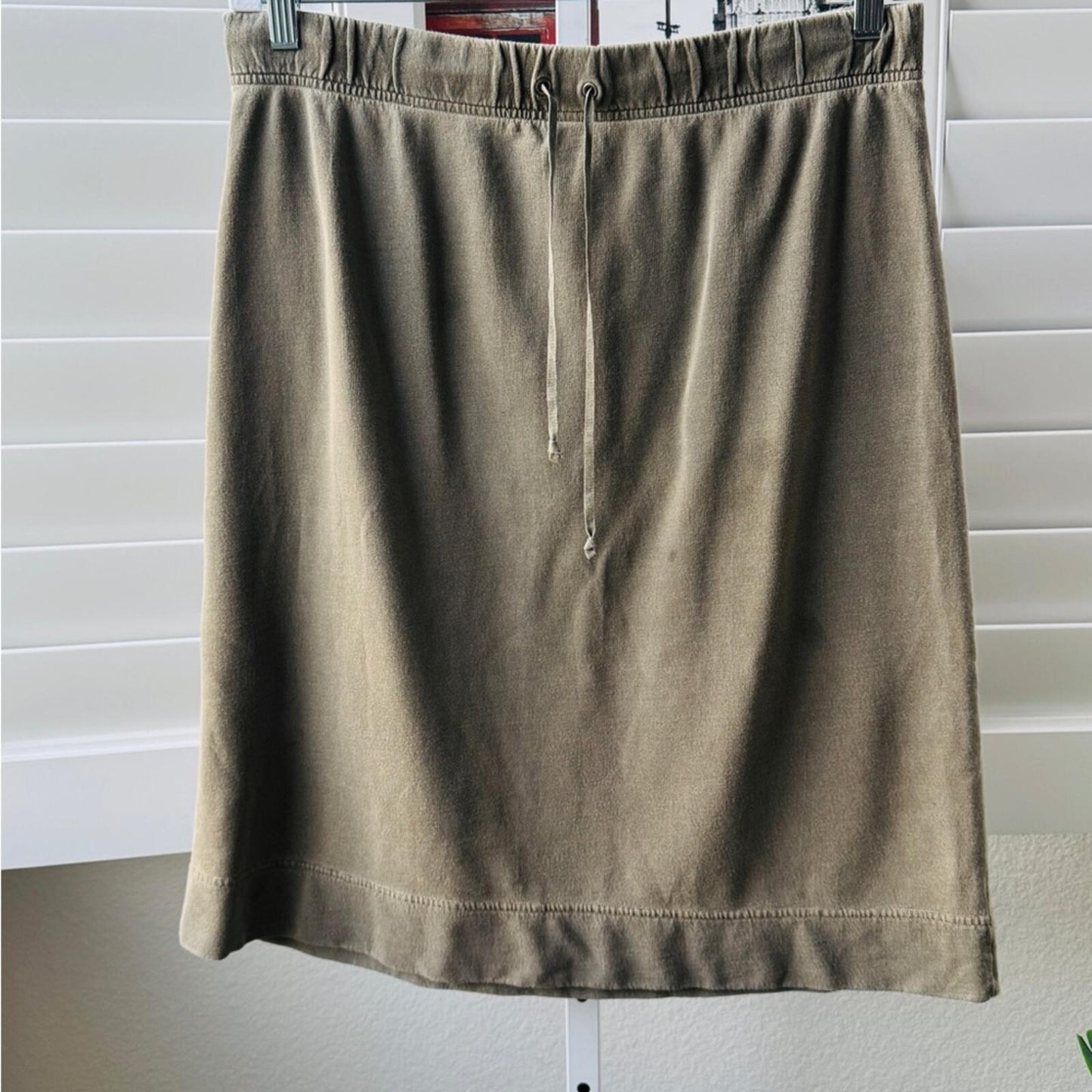 LOFT Olive Green Midi Drawstring Skirt