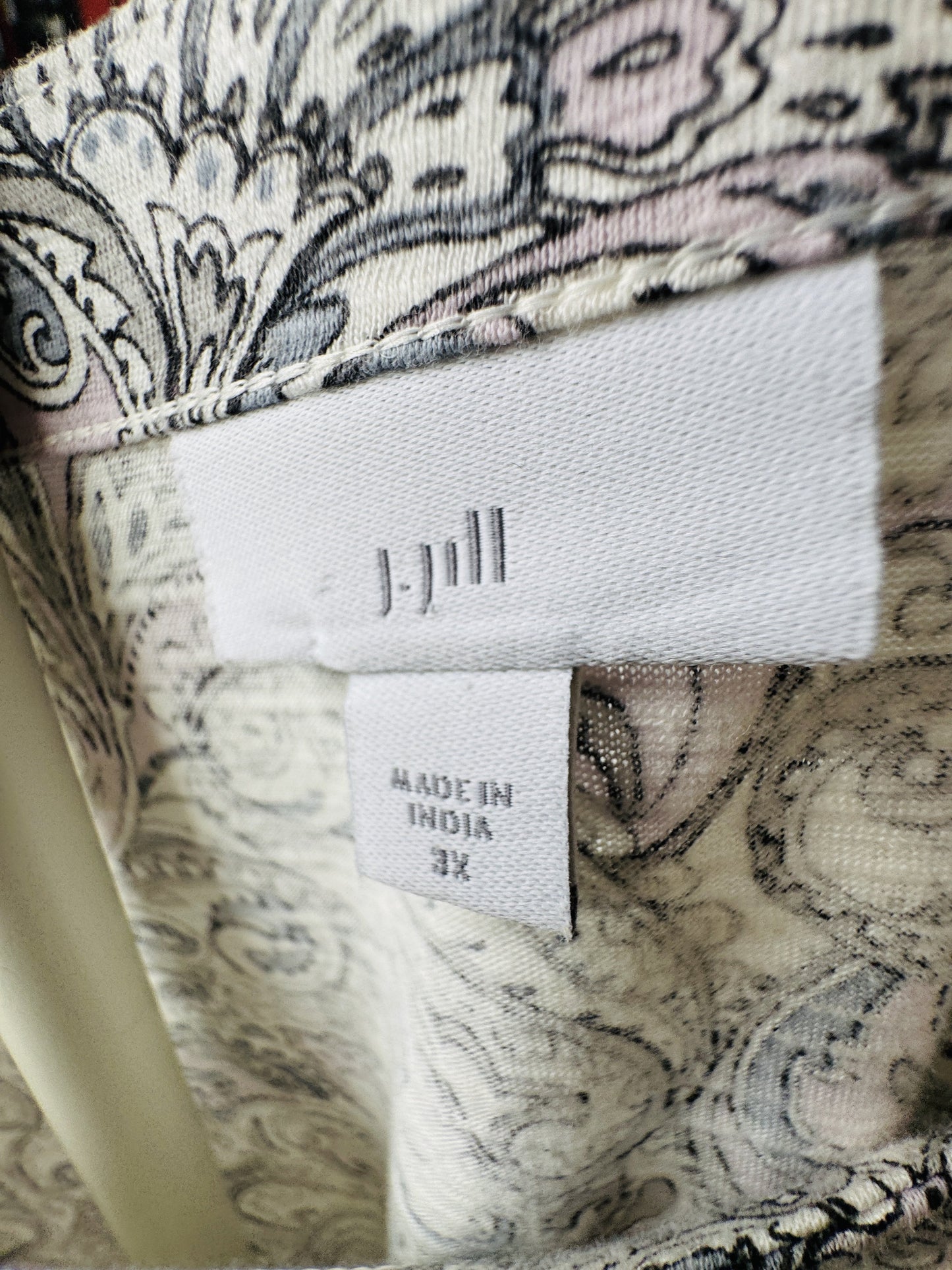 J.Jill Paisley Print Cotton-Modal 3/4 Sleeve Top, Size 3X