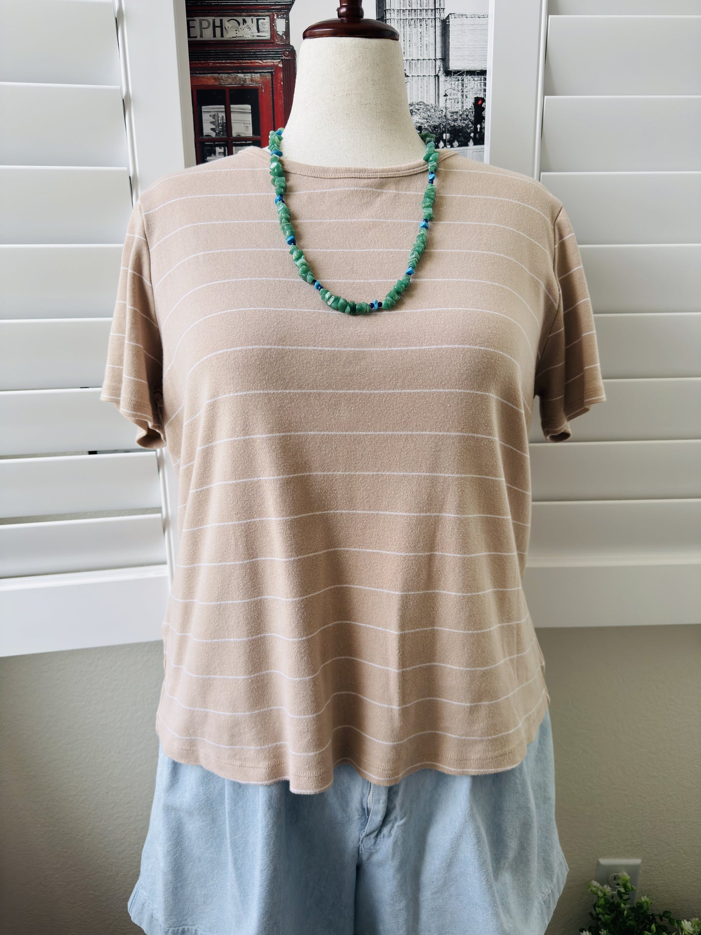 Lands' End Women's Shaped Fit Striped Short Sleeve T-Shirt Size 1X