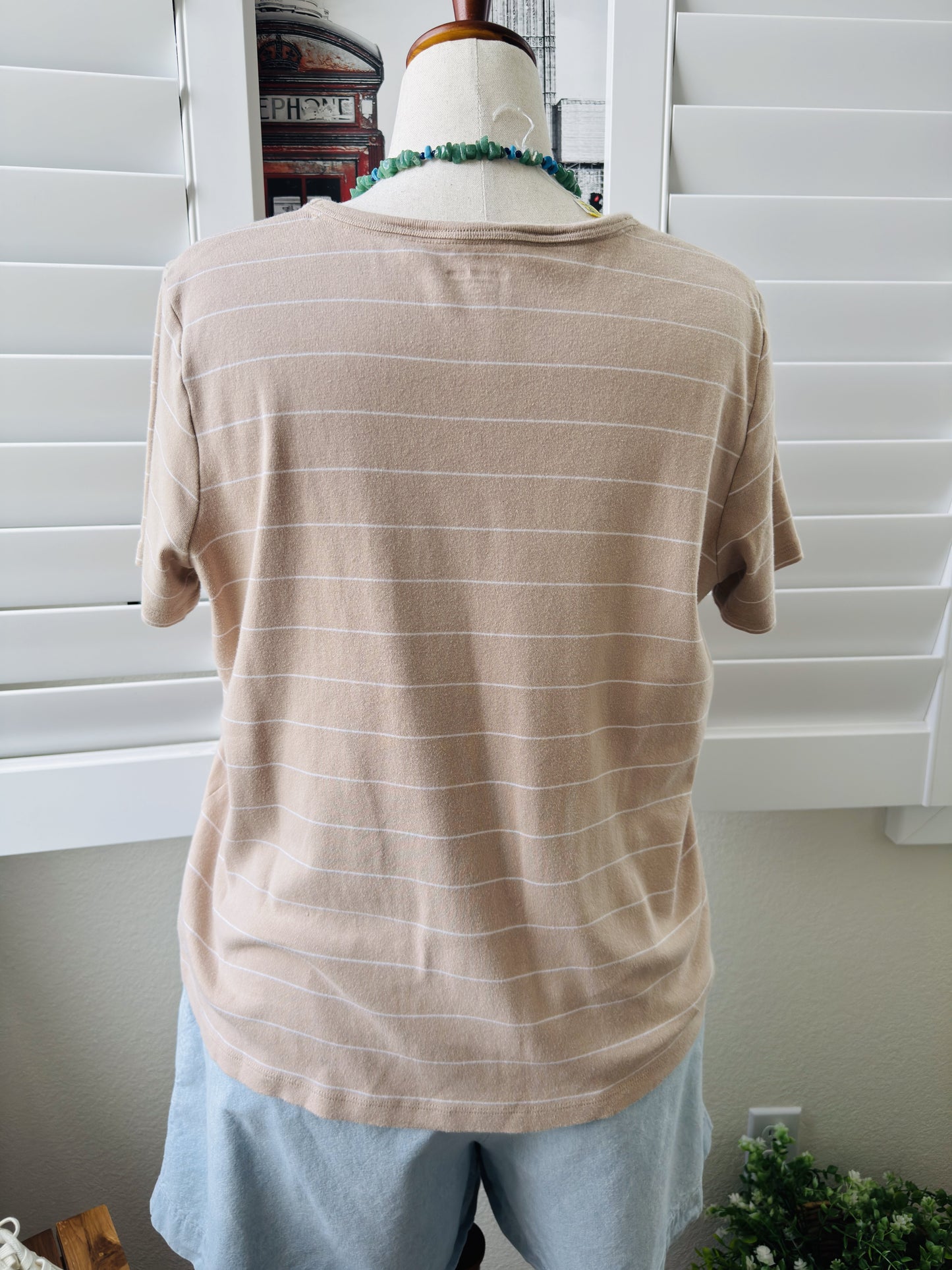 Lands' End Women's Shaped Fit Striped Short Sleeve T-Shirt Size 1X