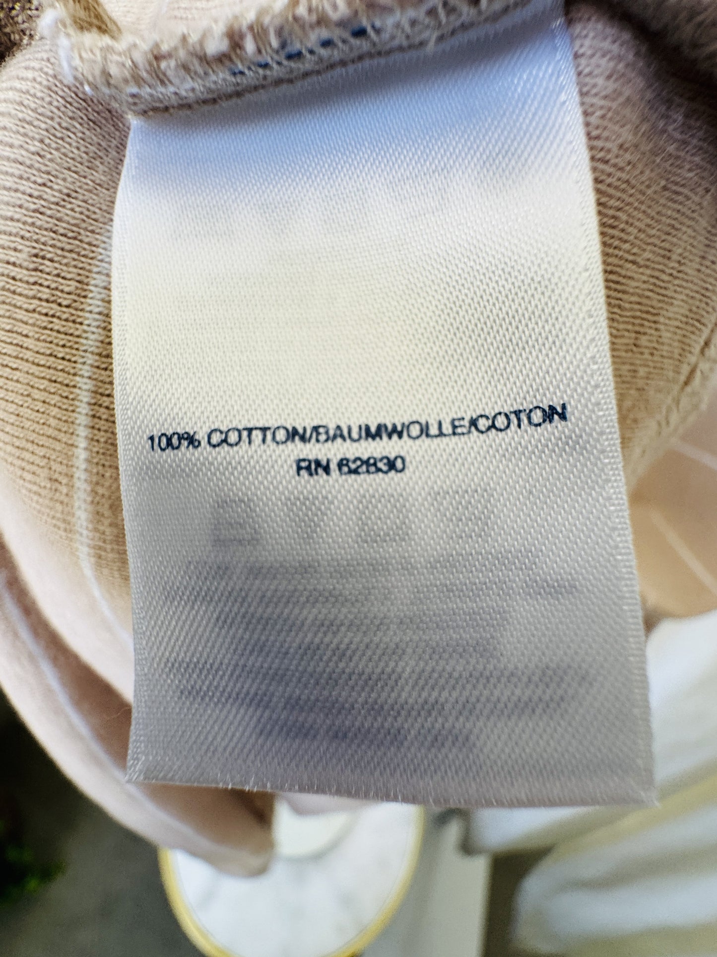 Lands' End Tan and White Striped Shaped Fit Cotton T-Shirt Size 1X