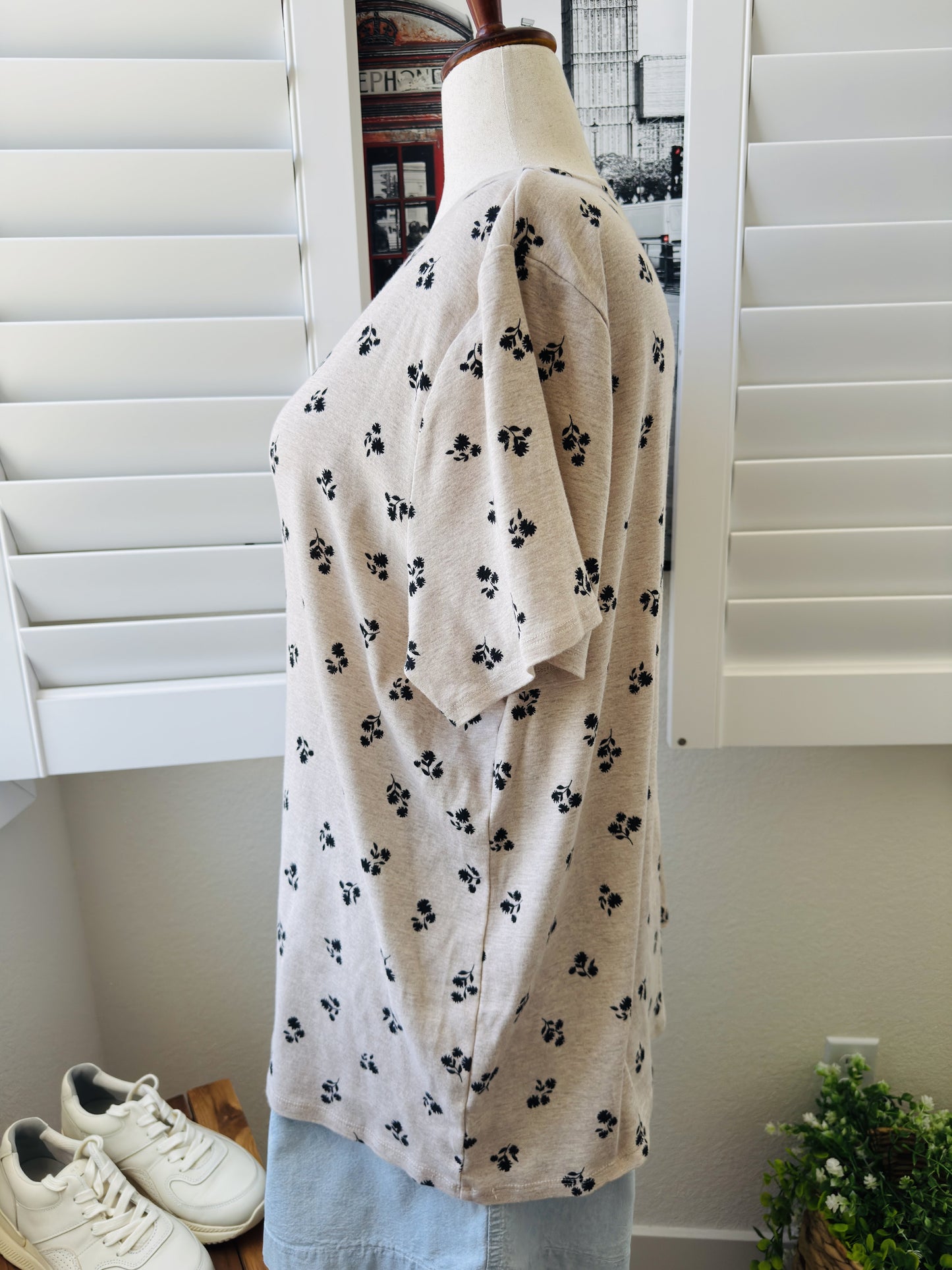Croft & Barrow Floral Print Classic Tee - Size 2X
