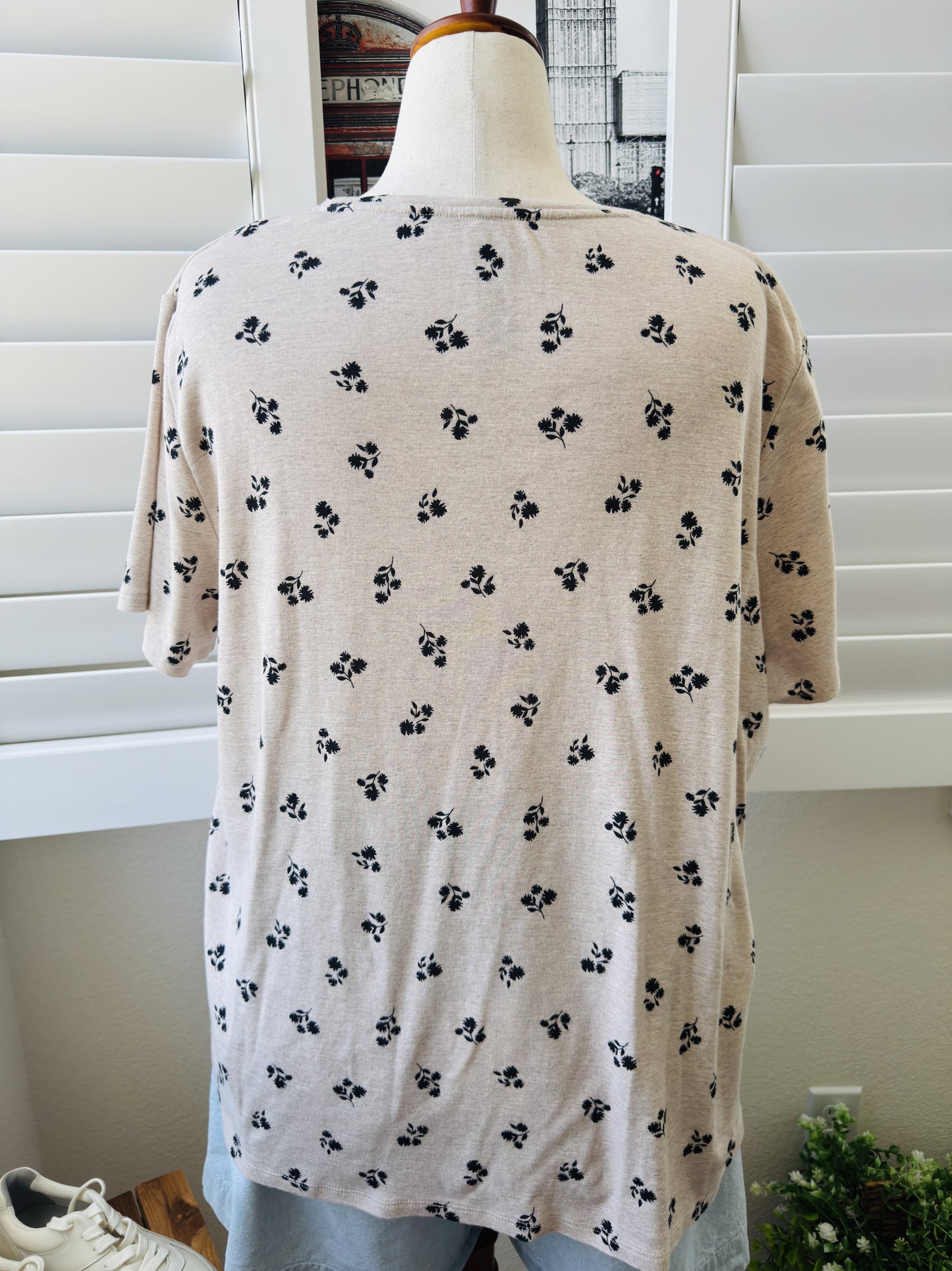 Croft & Barrow Floral Print Classic Tee - Size 2X