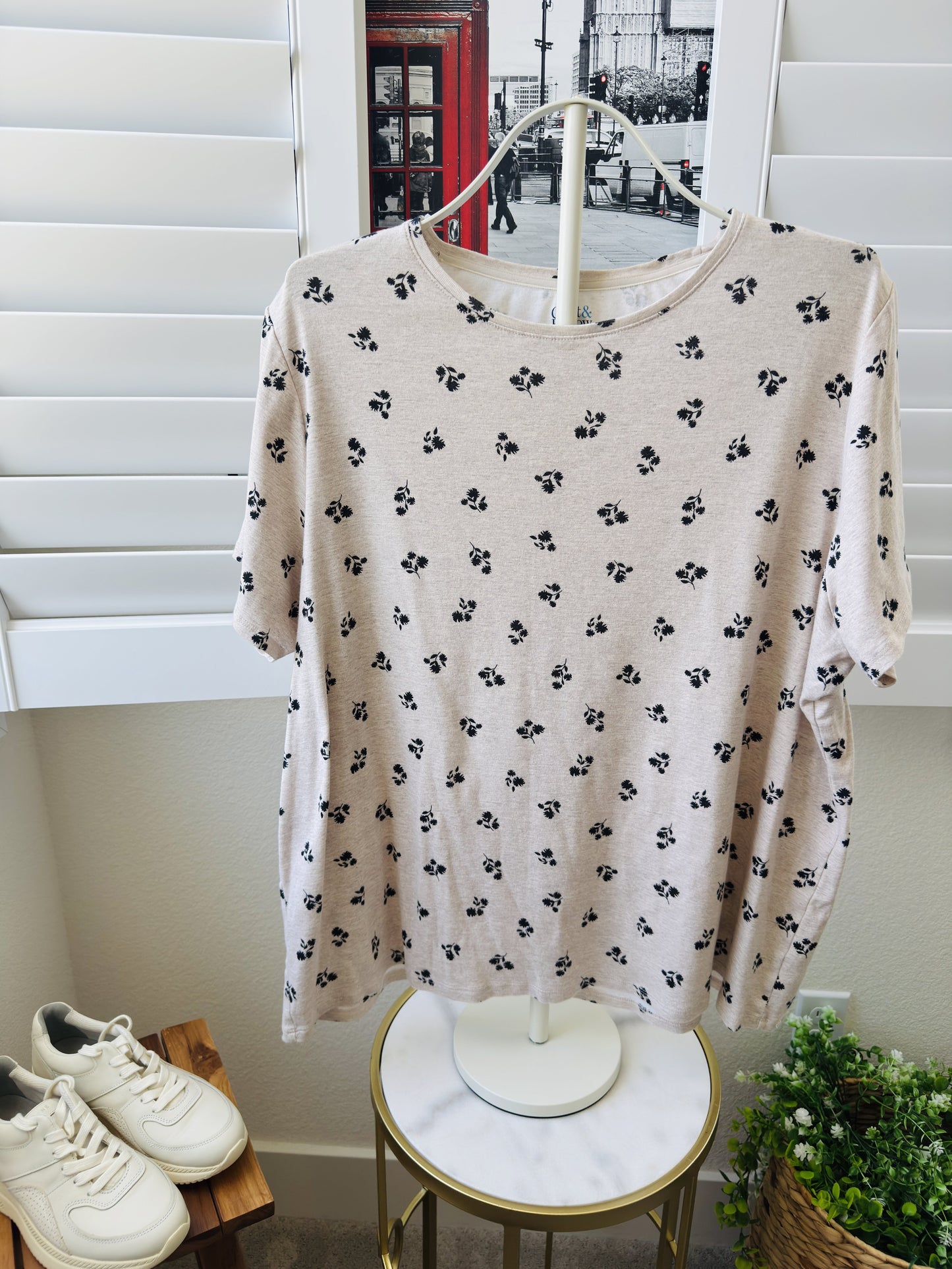 Croft & Barrow Floral Print Classic Tee - Size 2X