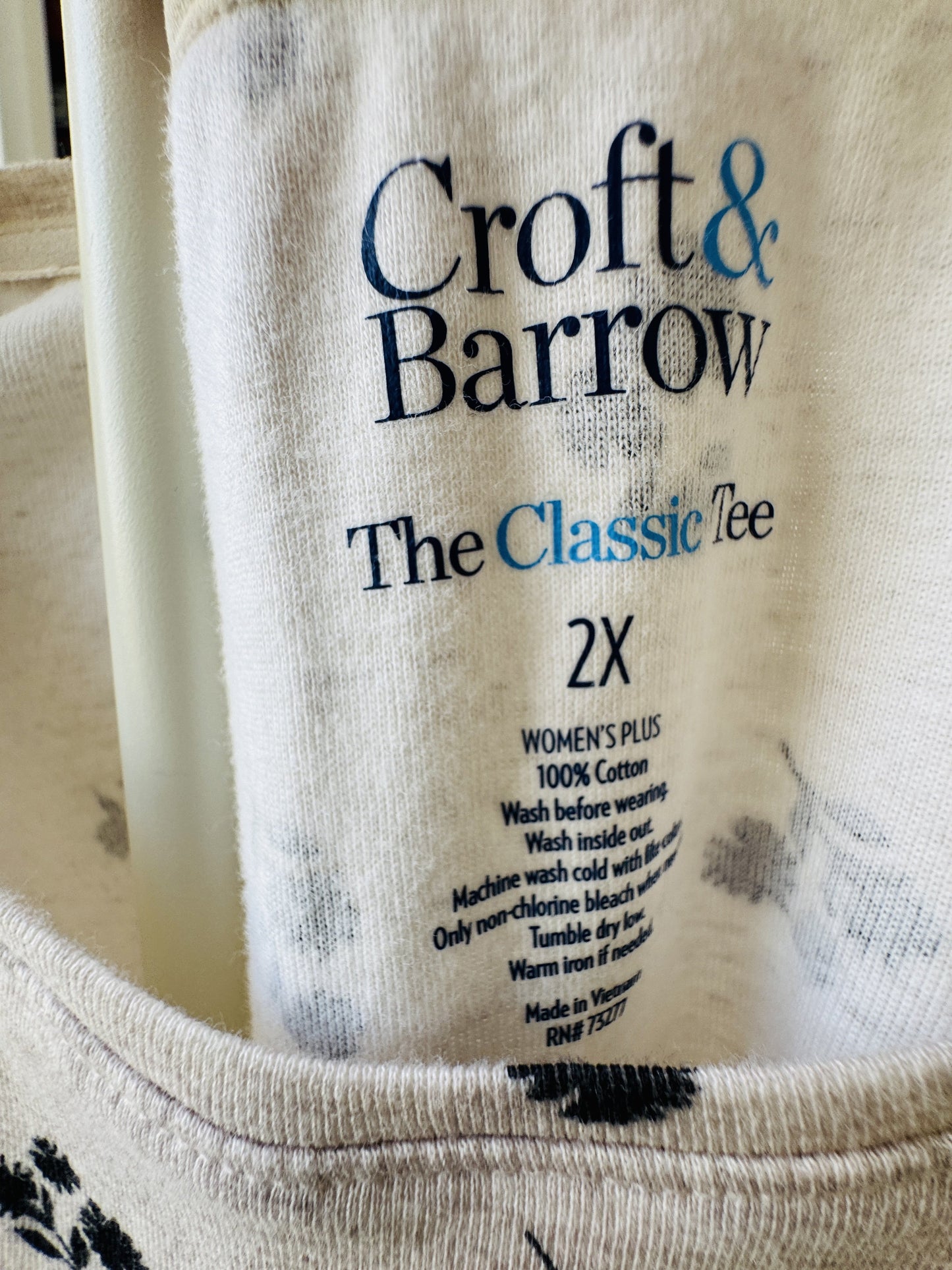 Croft & Barrow Floral Print Classic Tee - Size 2X