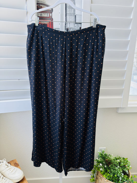 Nordstrom Rack Polka Dot Wide Leg Cropped Pants Size 2X