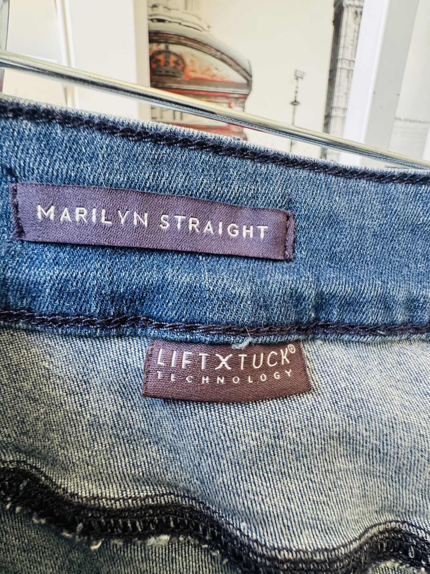 NYDJ Marilyn Straight Leg Jeans in Blue Denim - Size 24W