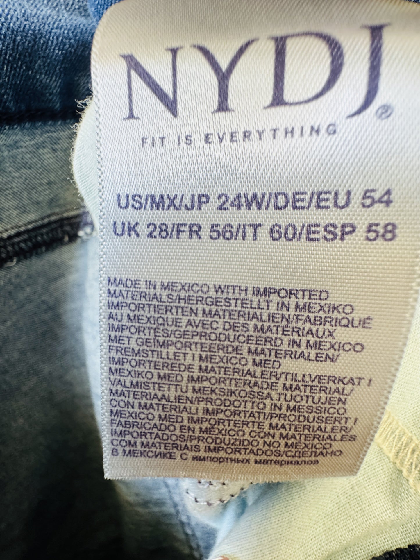 NYDJ Marilyn Straight Leg Jeans in Blue Denim - Size 24W