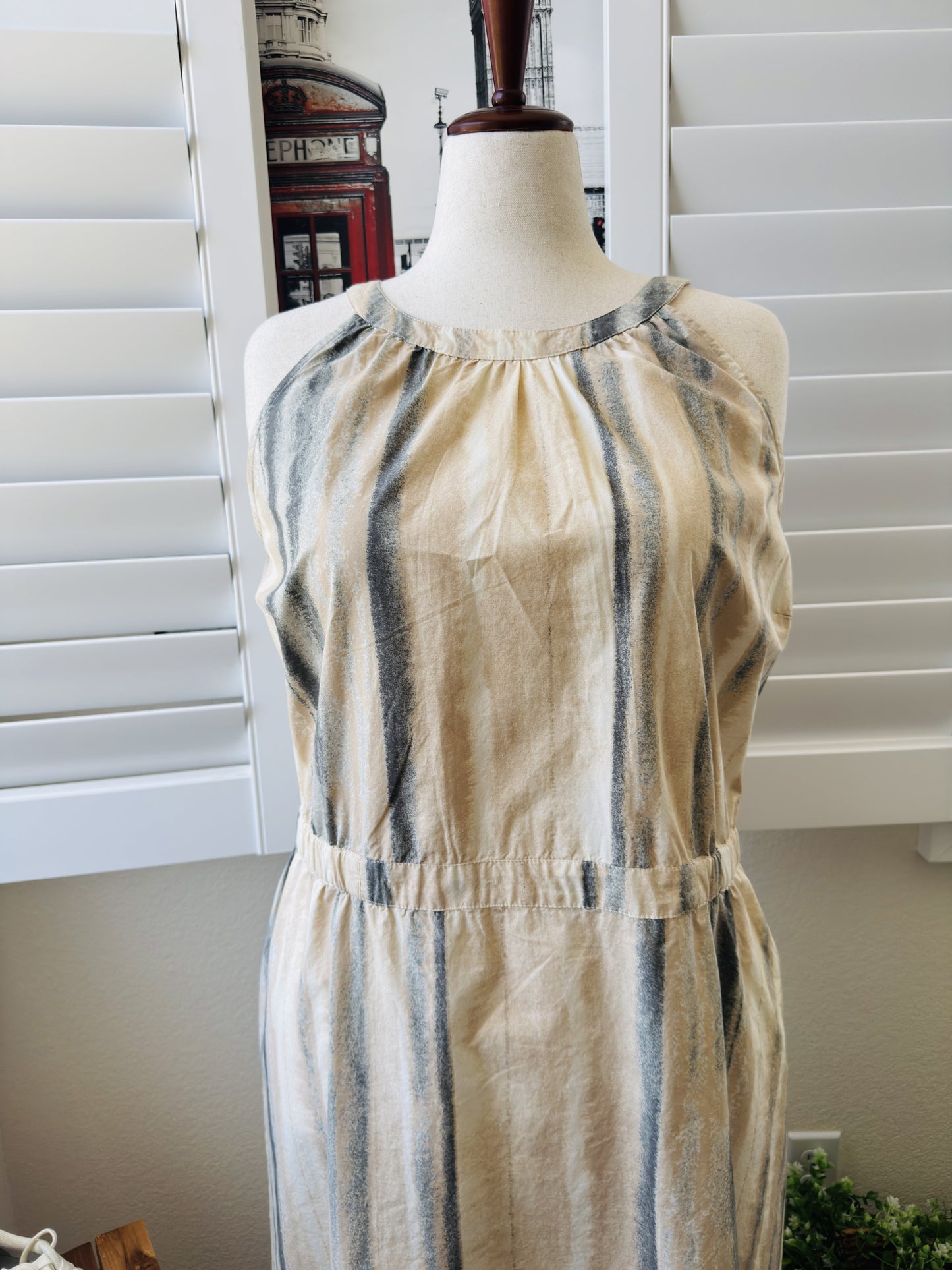 Me by Jennie Garth Vertical Stripe Halter Maxi Dress Size 2XP