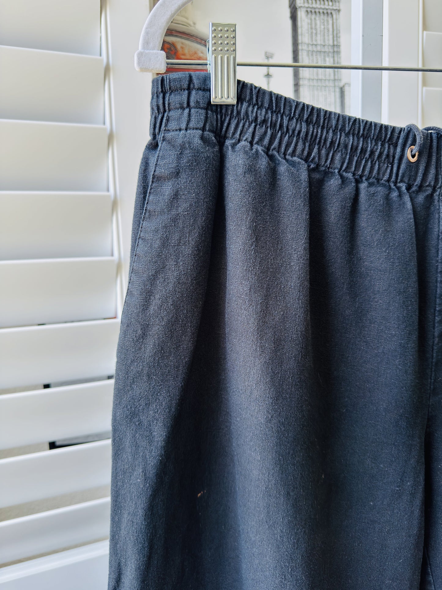 Liz Claiborne New York Black Linen-Cotton Wide Leg Pants Size 1X