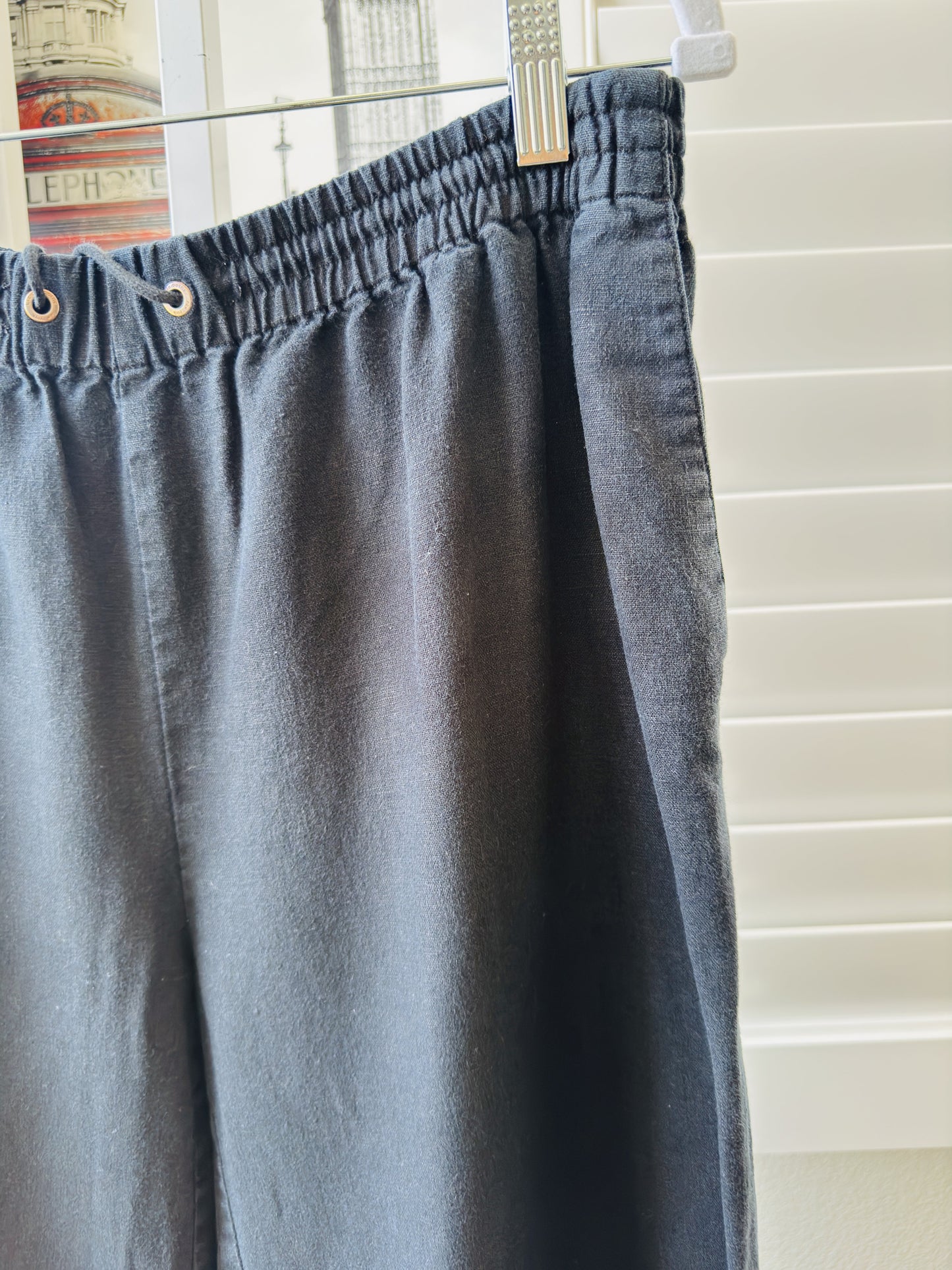 Liz Claiborne New York Black Linen-Cotton Wide Leg Pants Size 1X