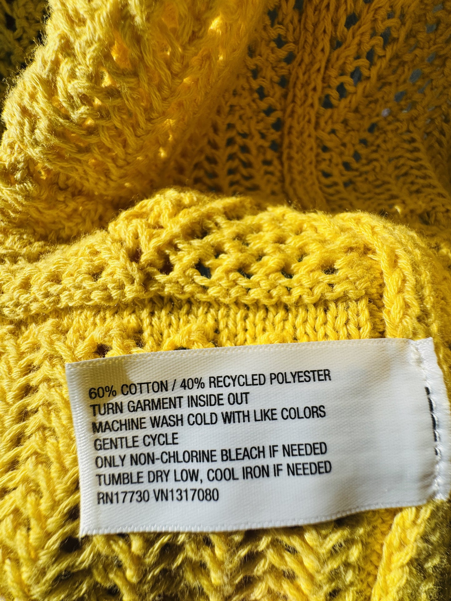 A New Day Yellow Pointelle Knit Button-Up Vest Size S