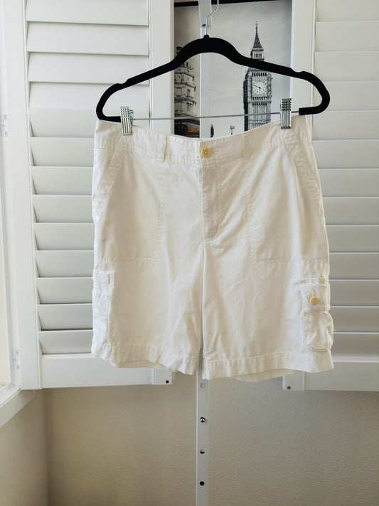 Lauren Jeans Co. Ralph Lauren White Cotton Cargo Shorts Size 6