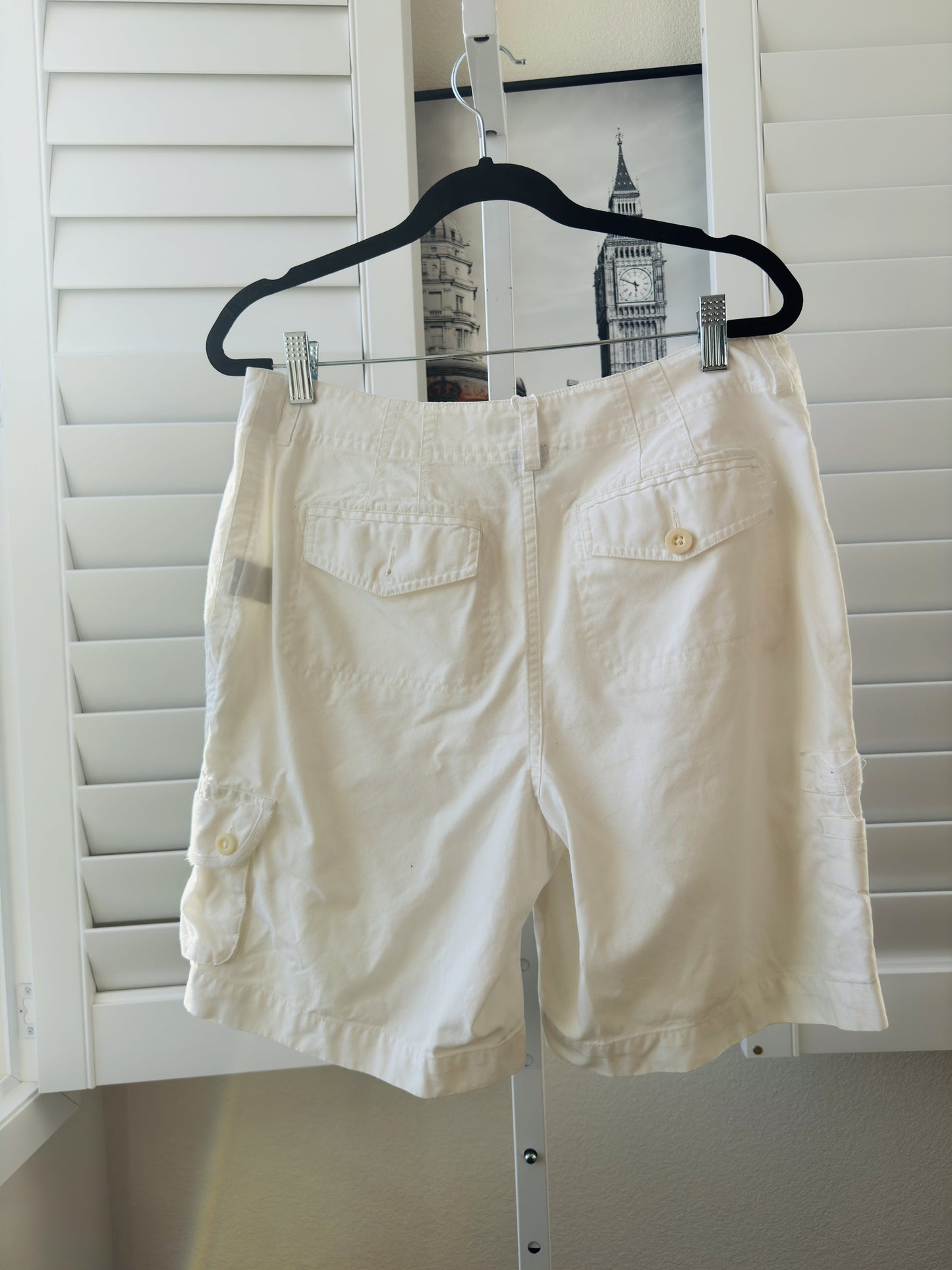 Lauren Jeans Co. Ralph Lauren White Cotton Cargo Shorts Size 6