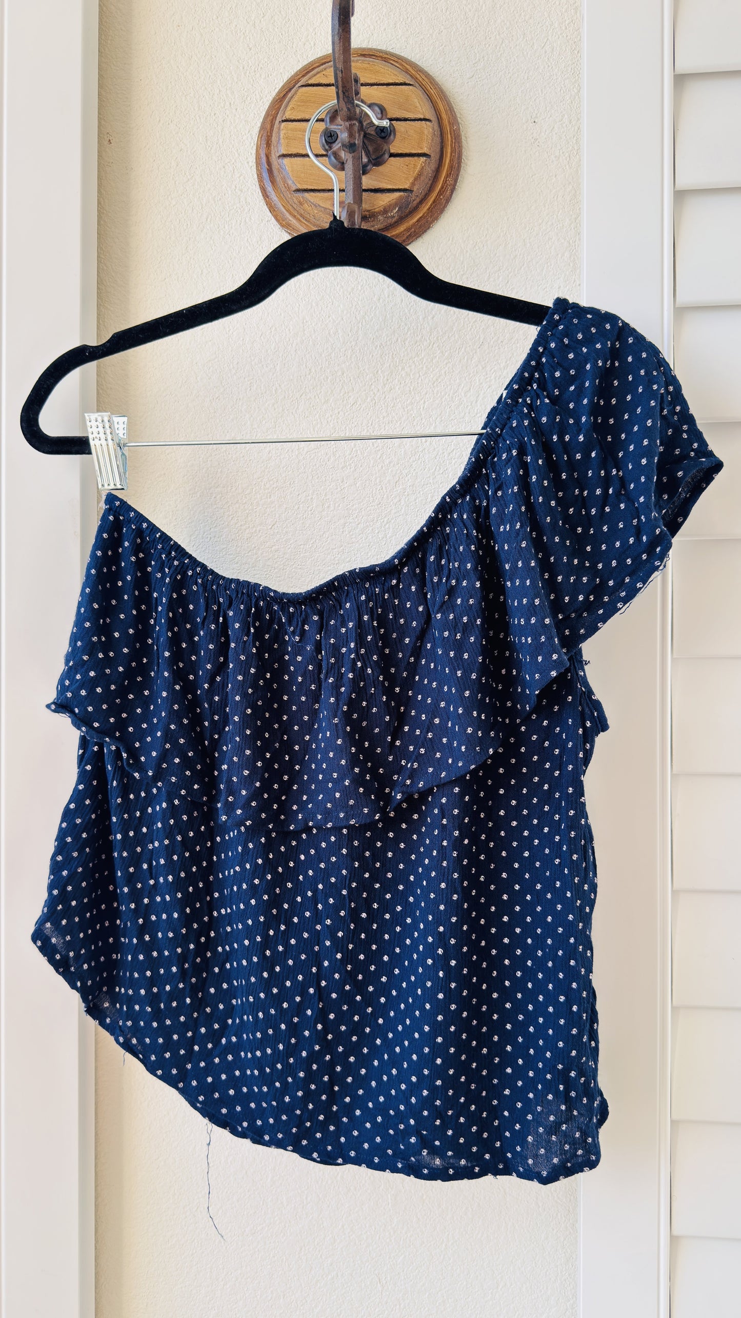 American Eagle Outfitters One-Shoulder Ruffle Top - Size M