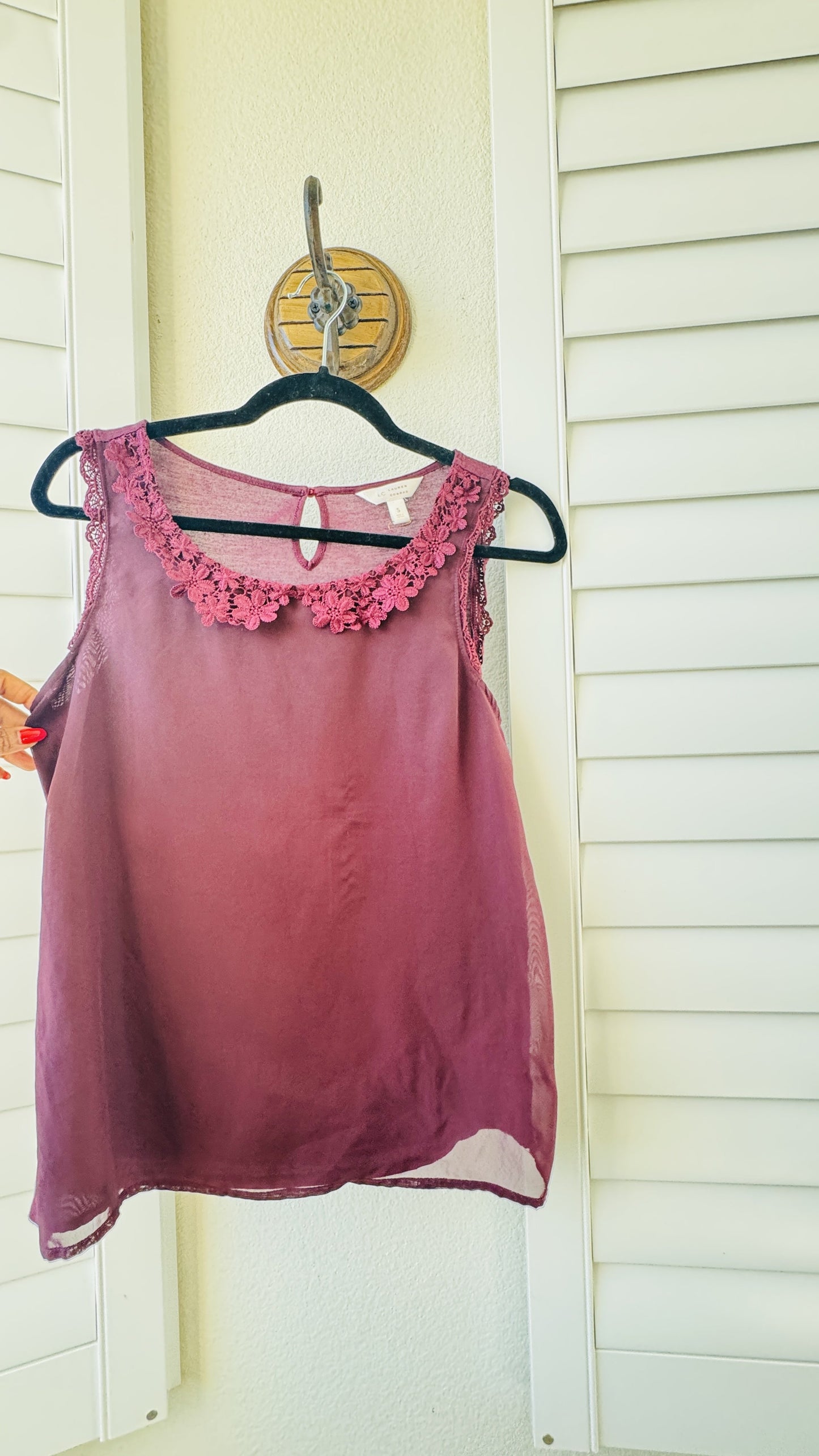 LC Lauren Conrad Lace Collar Sleeveless Blouse - Size S