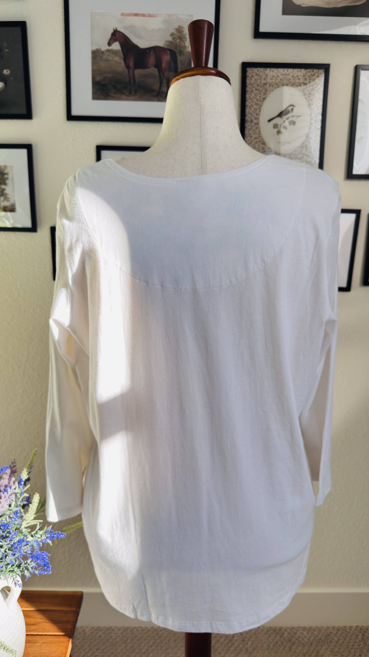 Laura Scott Woman Floral Sequin 3/4 Sleeve Top - Size 1X
