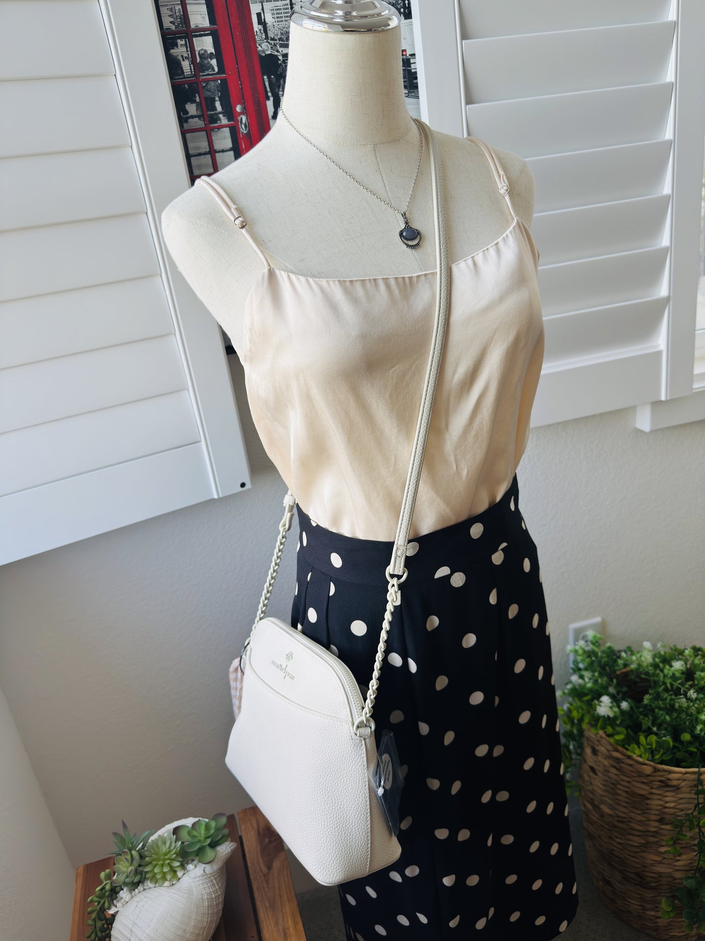 The Limited Silk Black & White Polka Dot Silk Skirt Size 8