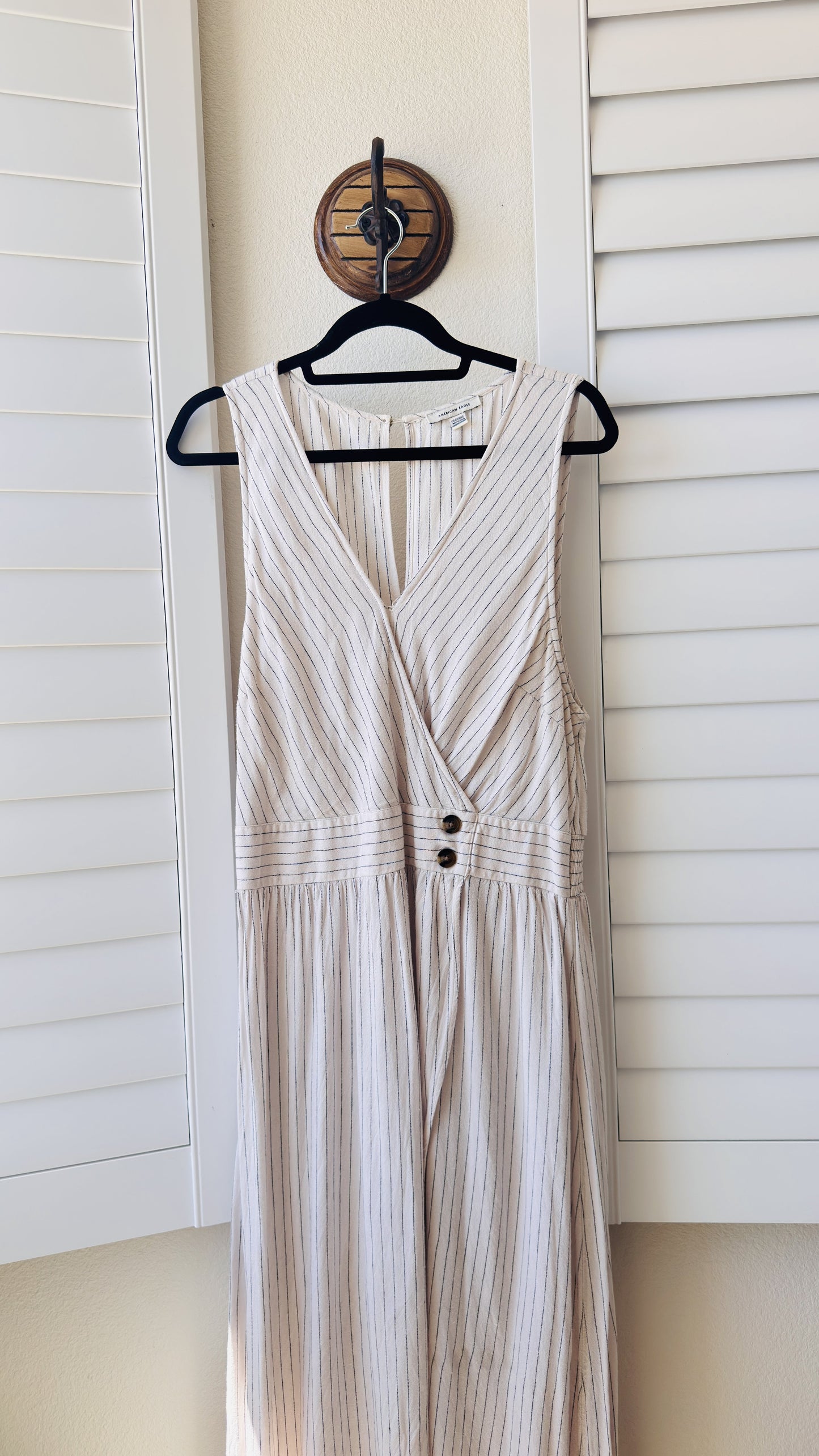 American Eagle Linen Blend Striped Tulip Maxi Dress Size XXL