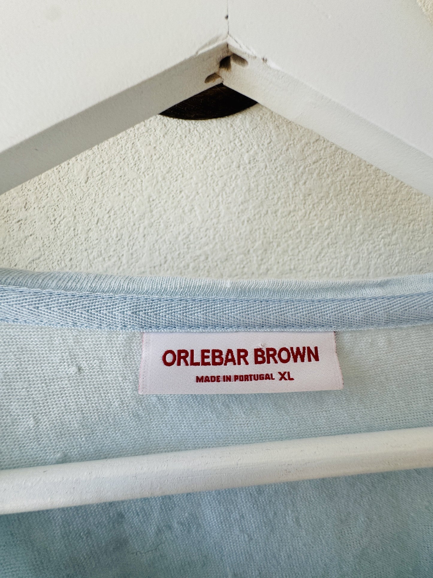 Orlebar Brown (Vintage) Light Blue 100% Linen T-Shirt Size XL