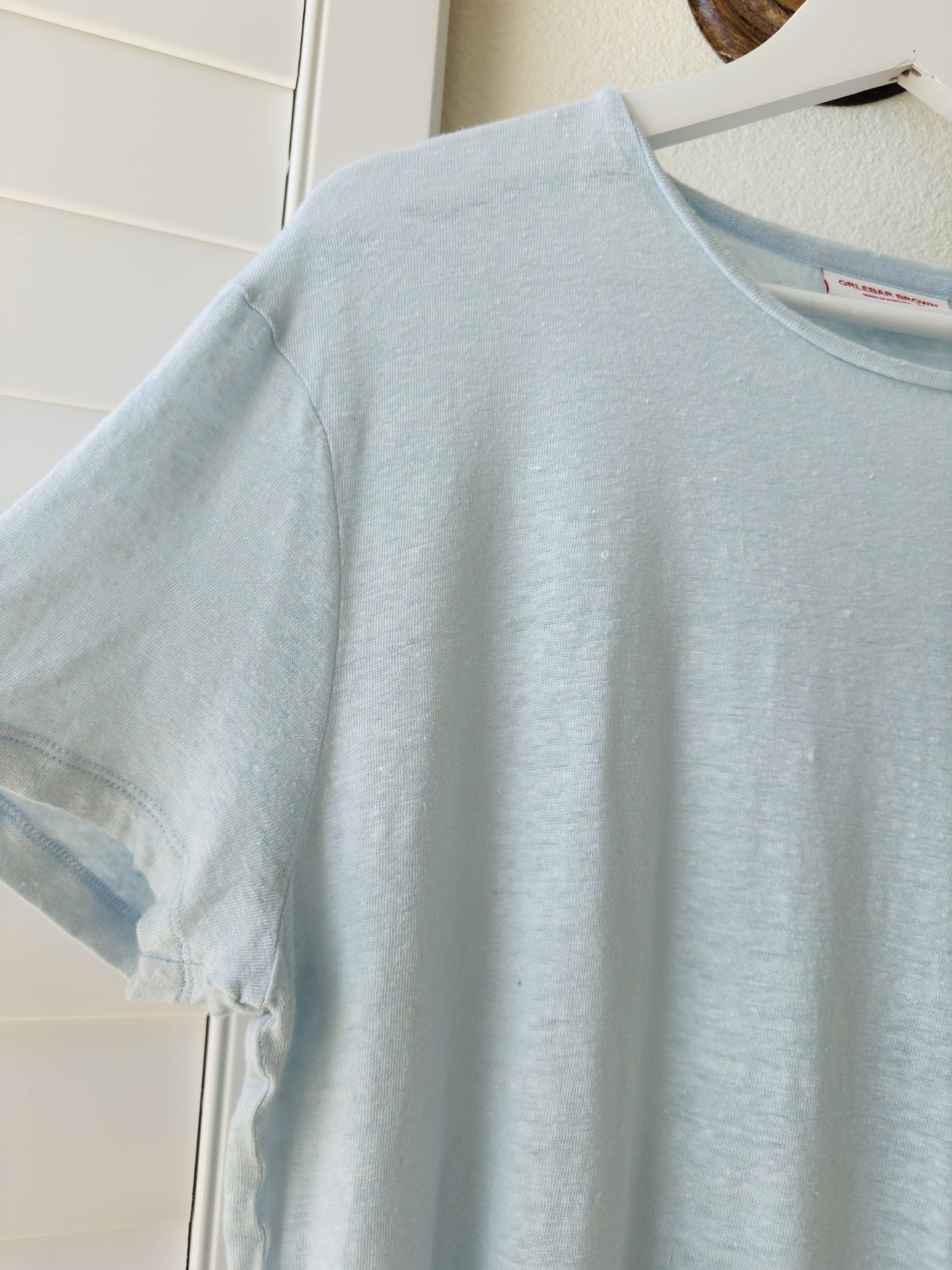 Orlebar Brown (Vintage) Light Blue 100% Linen T-Shirt Size XL
