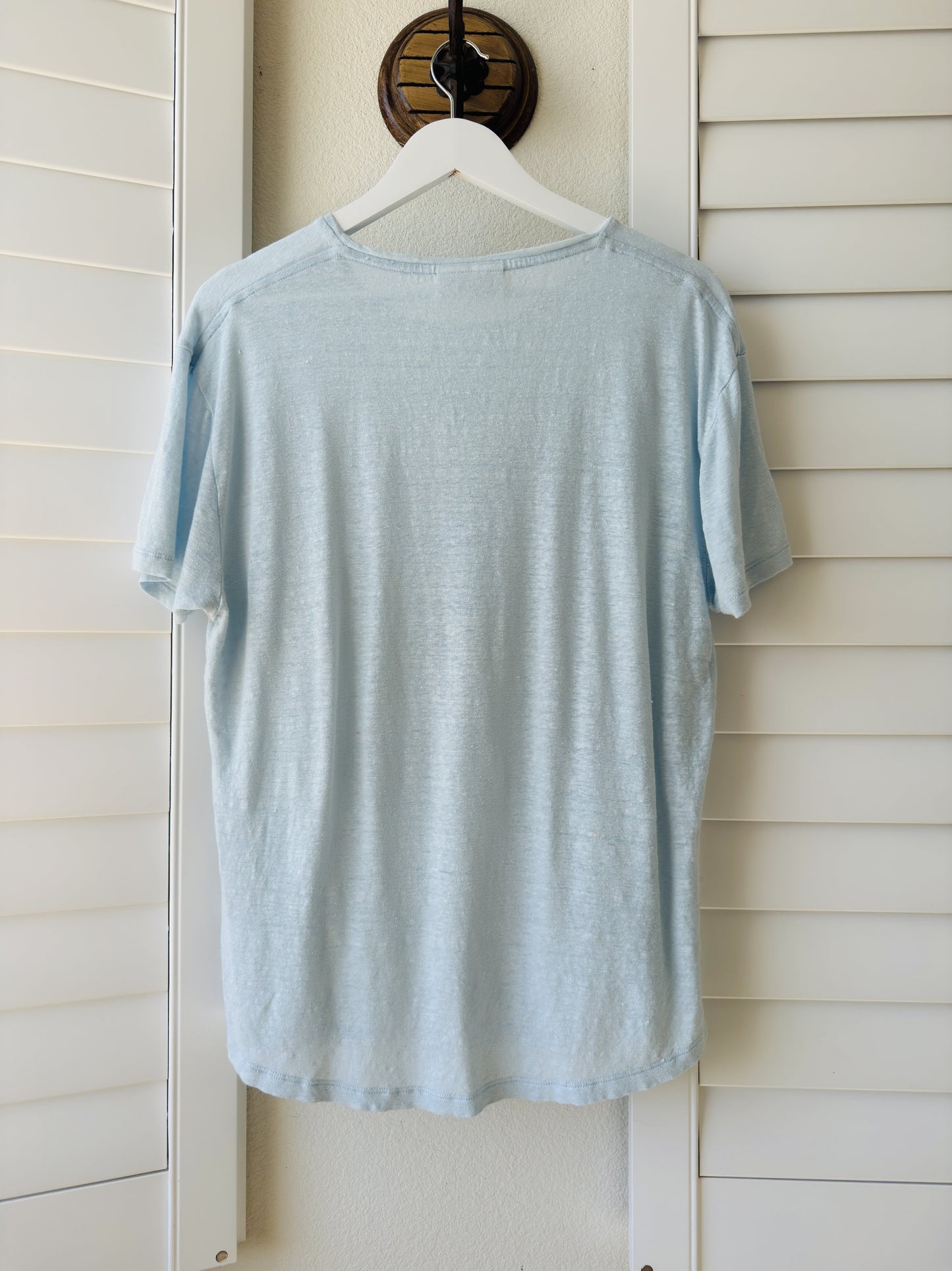 Orlebar Brown (Vintage) Light Blue 100% Linen T-Shirt Size XL