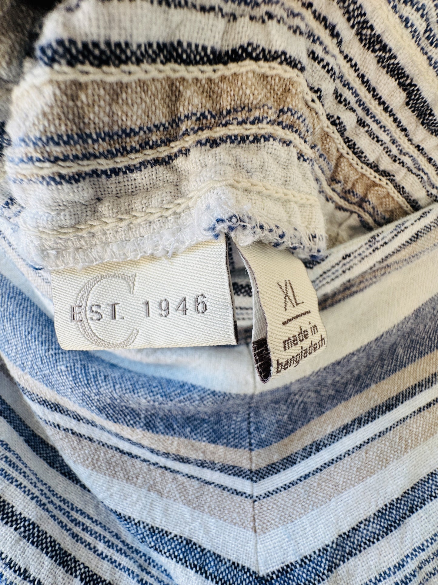 EST. 1946 Striped Linen Blend Wide Leg Crop Pants Size XL