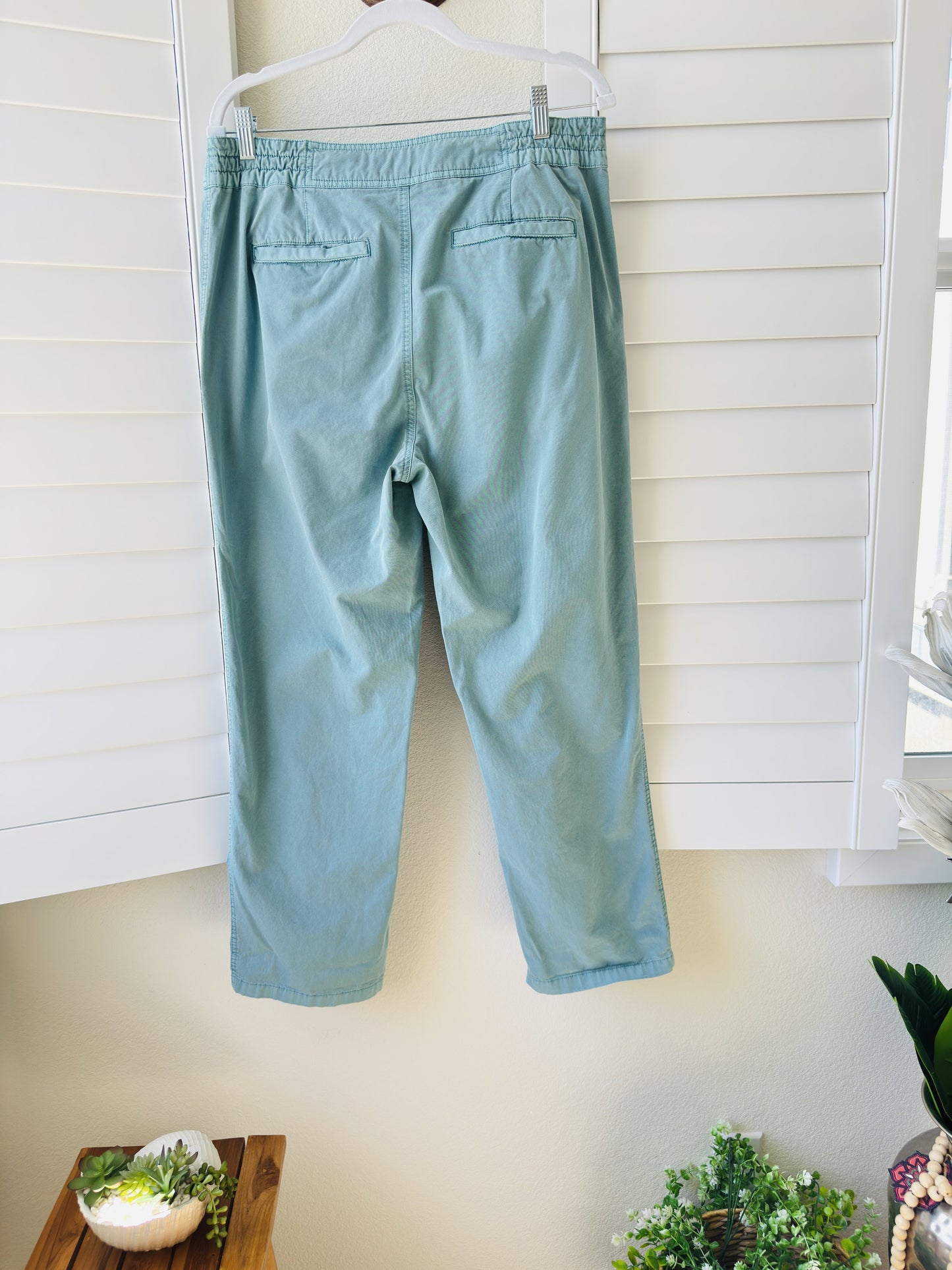 Sundance Teal Cotton Straight Leg Pants Size 12