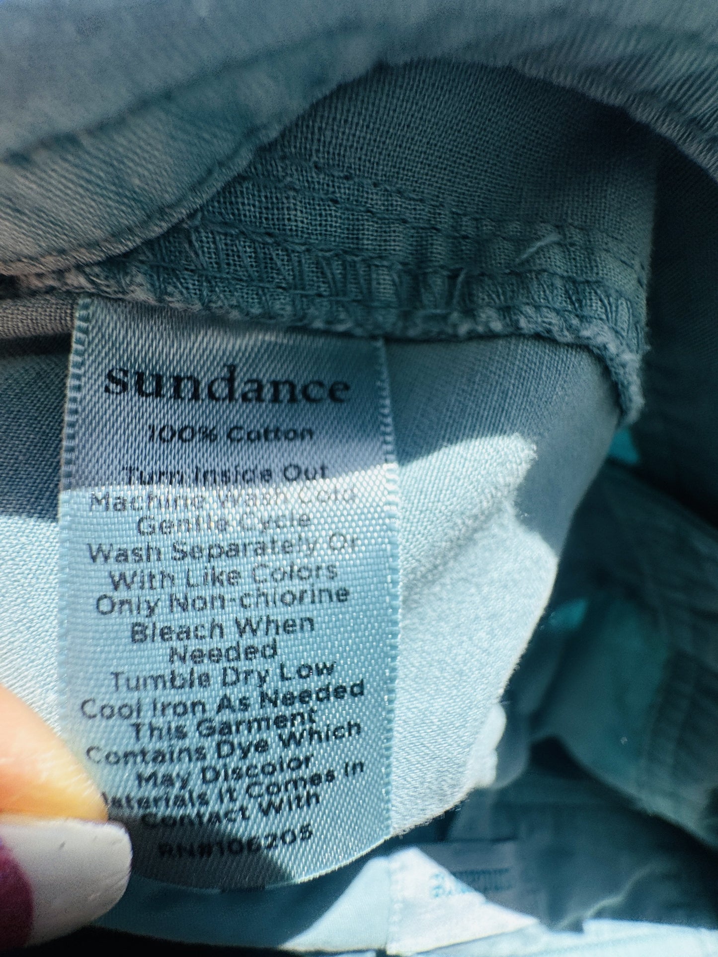 Sundance Teal Cotton Straight Leg Pants Size 12